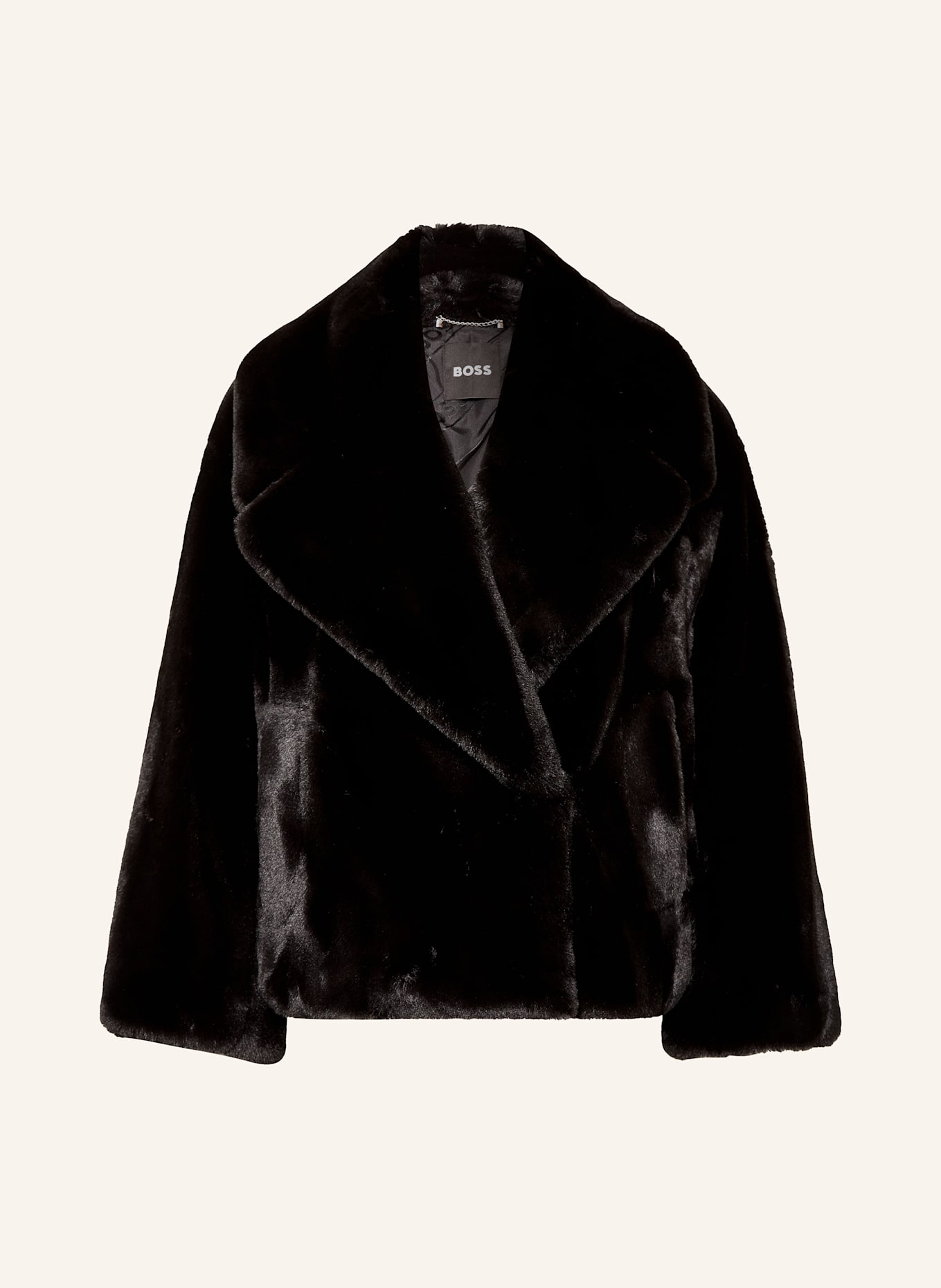 BOSS Kunstfell-Jacke CURMETA: SCHWARZ