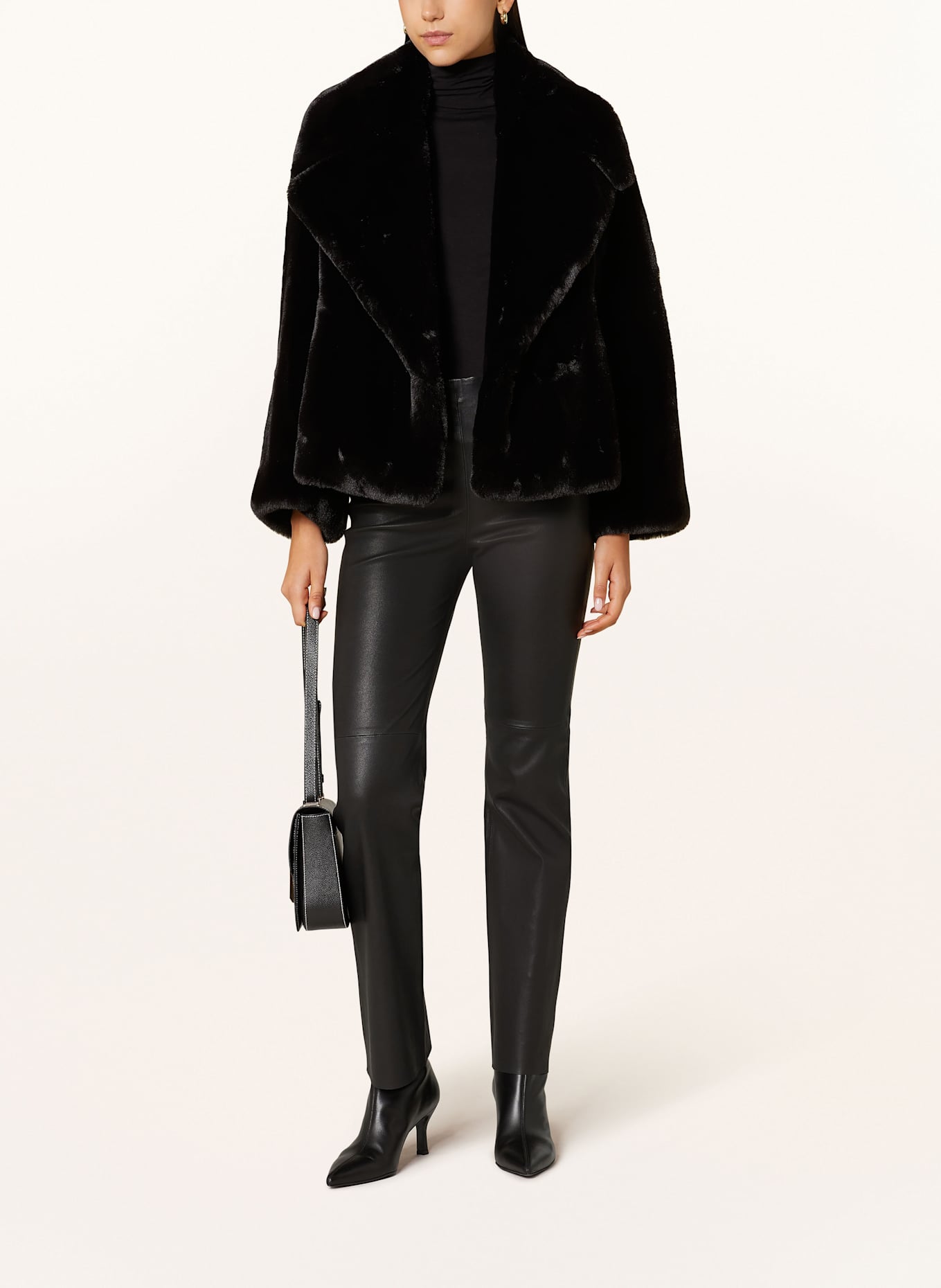 BOSS Kunstfell-Jacke CURMETA: SCHWARZ