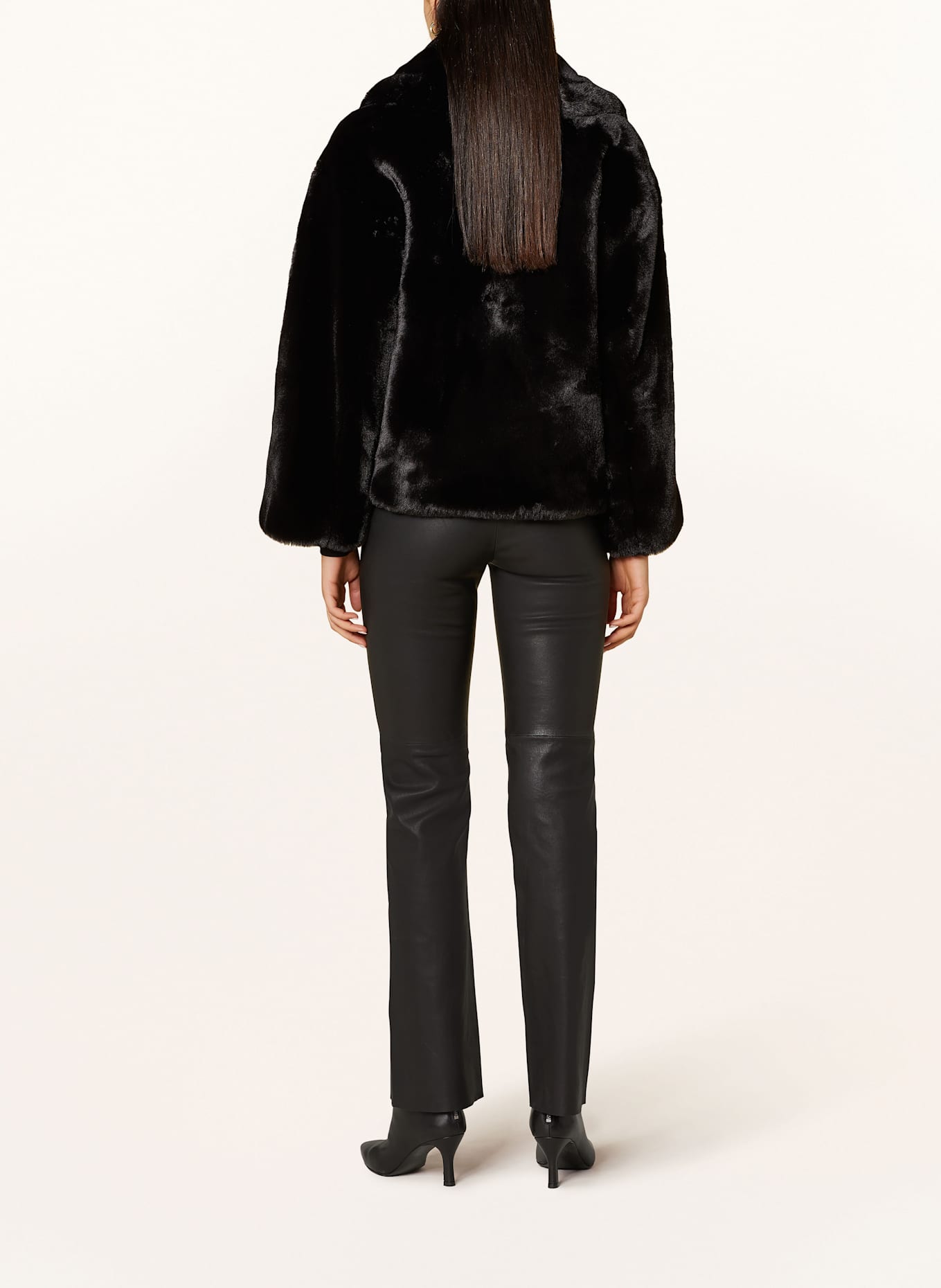 BOSS Kunstfell-Jacke CURMETA: SCHWARZ