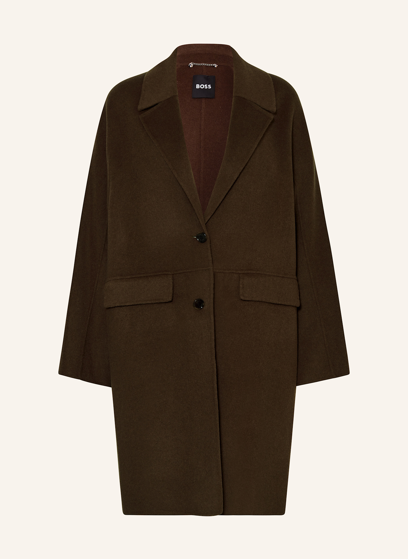 BOSS Oversized-Wollmantel CATTINA: KHAKI