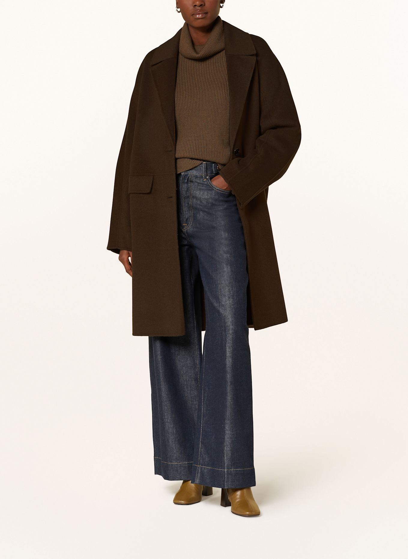 BOSS Oversized-Wollmantel CATTINA: KHAKI