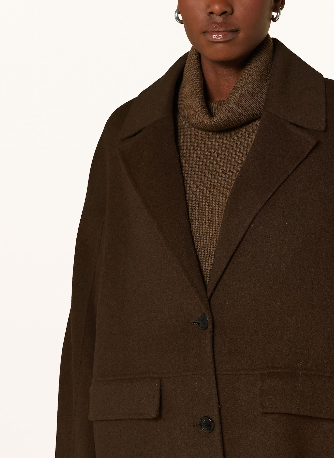 BOSS Oversized-Wollmantel CATTINA: KHAKI