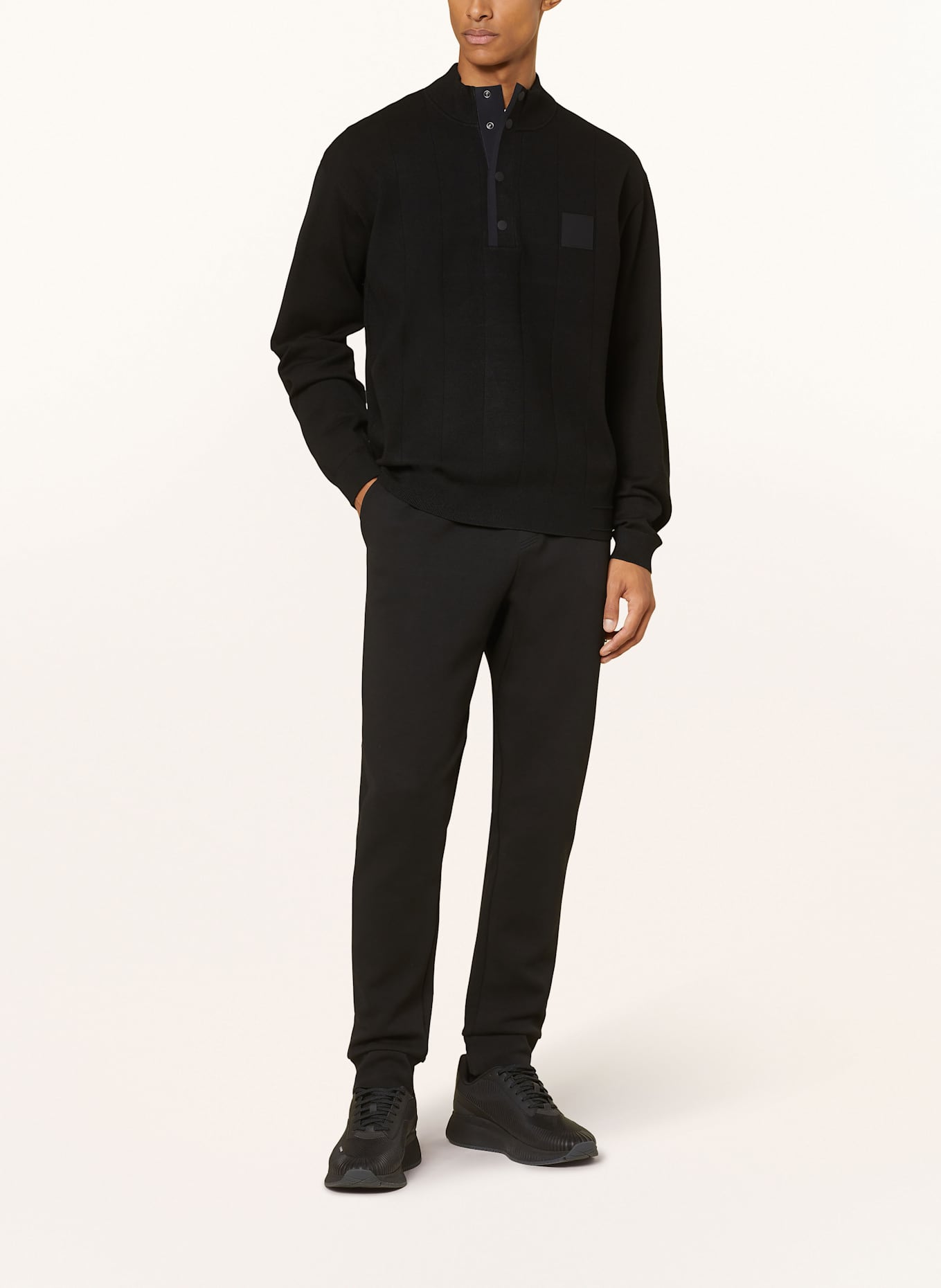 BOSS Pullover NEEDLE: SCHWARZ