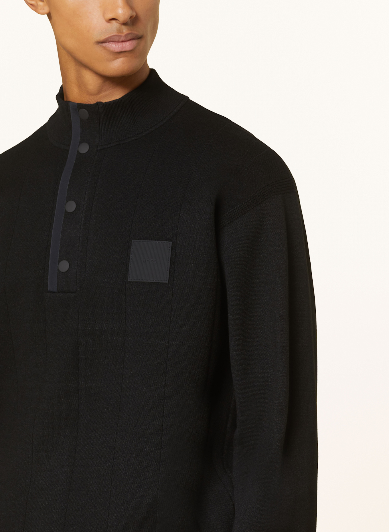 BOSS Pullover NEEDLE: SCHWARZ