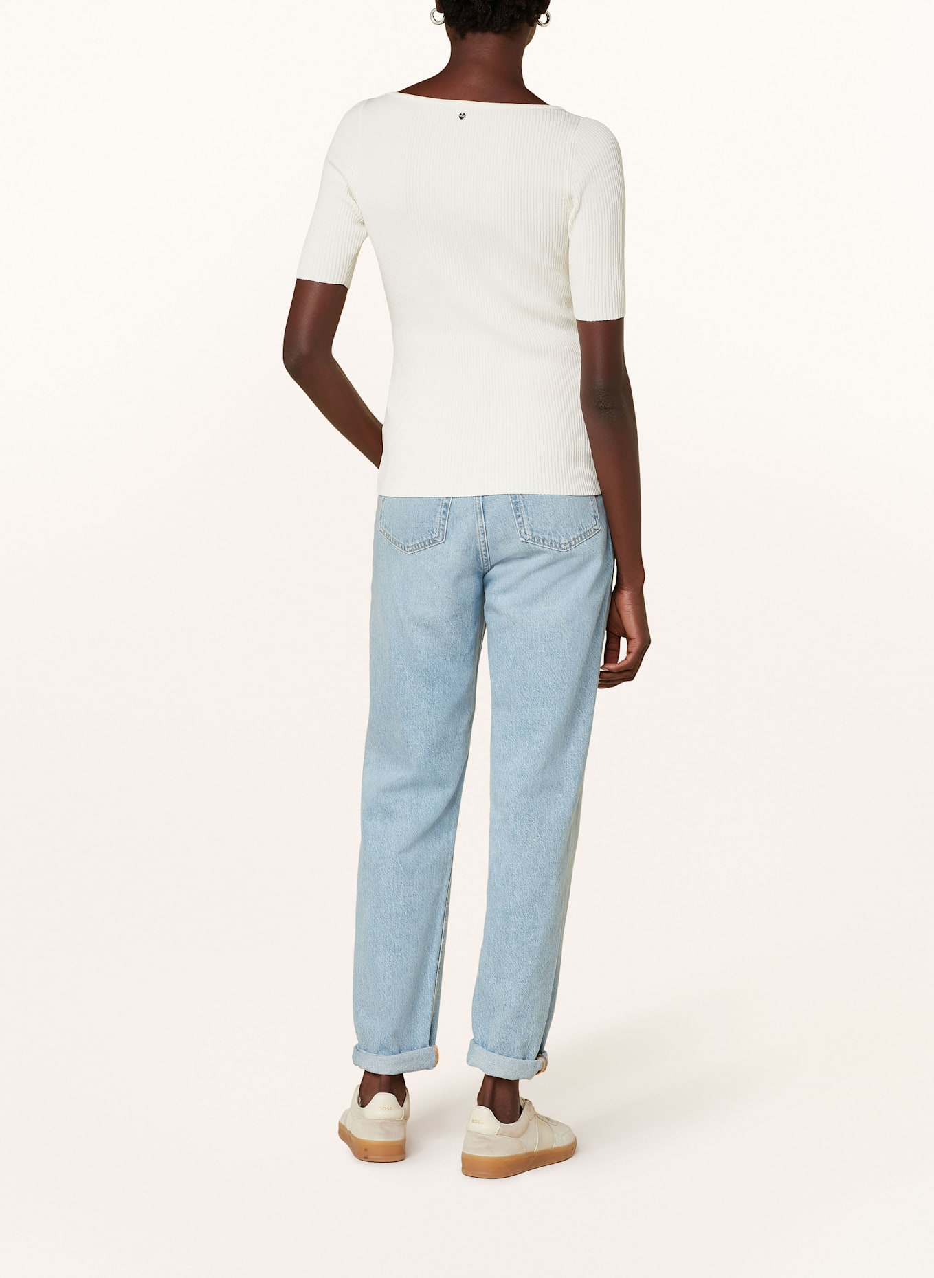 BOSS Strickshirt FARADISCO: ECRU