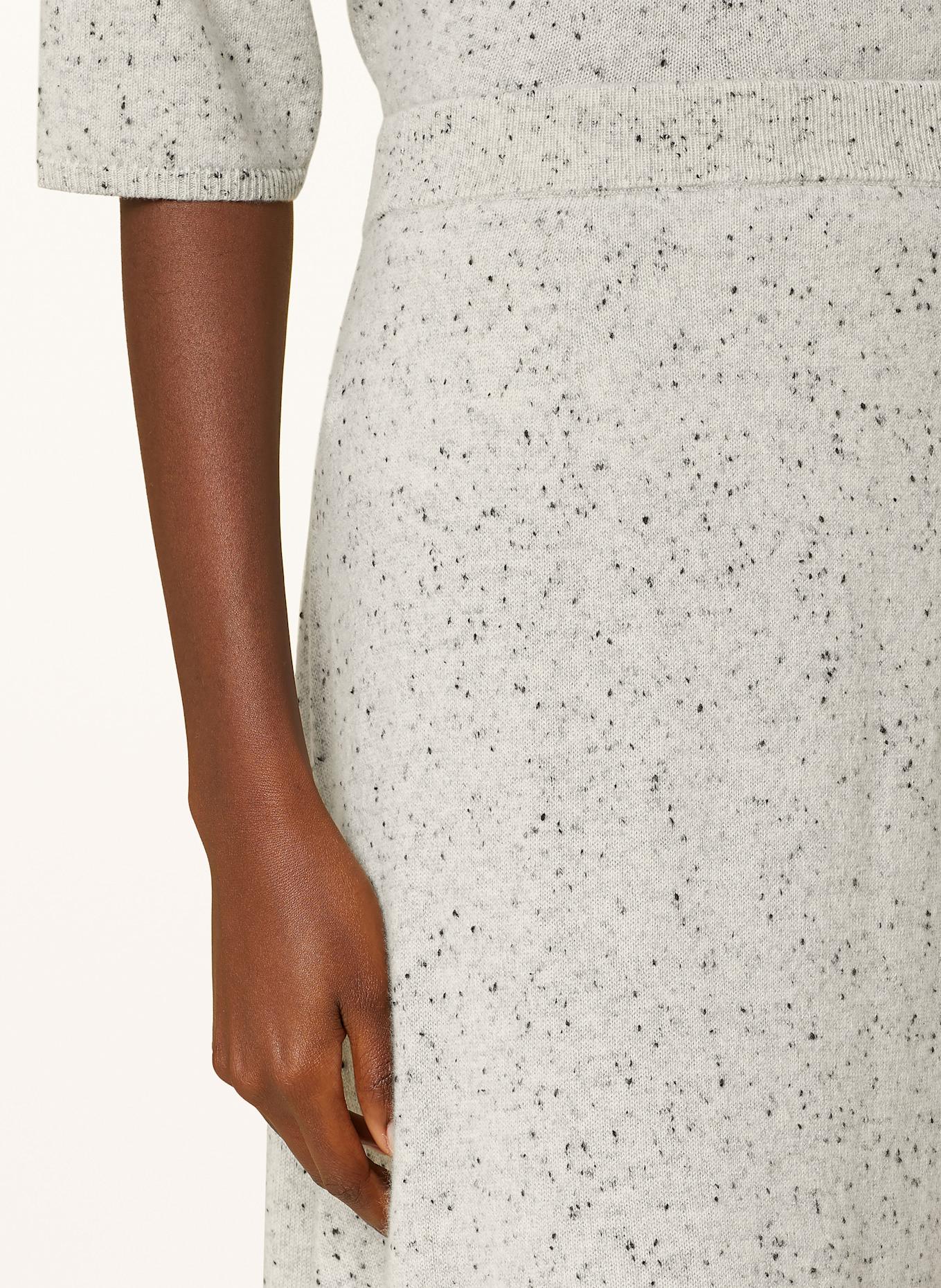 MRS & HUGS Kašmírová úpletová sukně: SVĚTLE ŠEDÁ / ČERNÁ