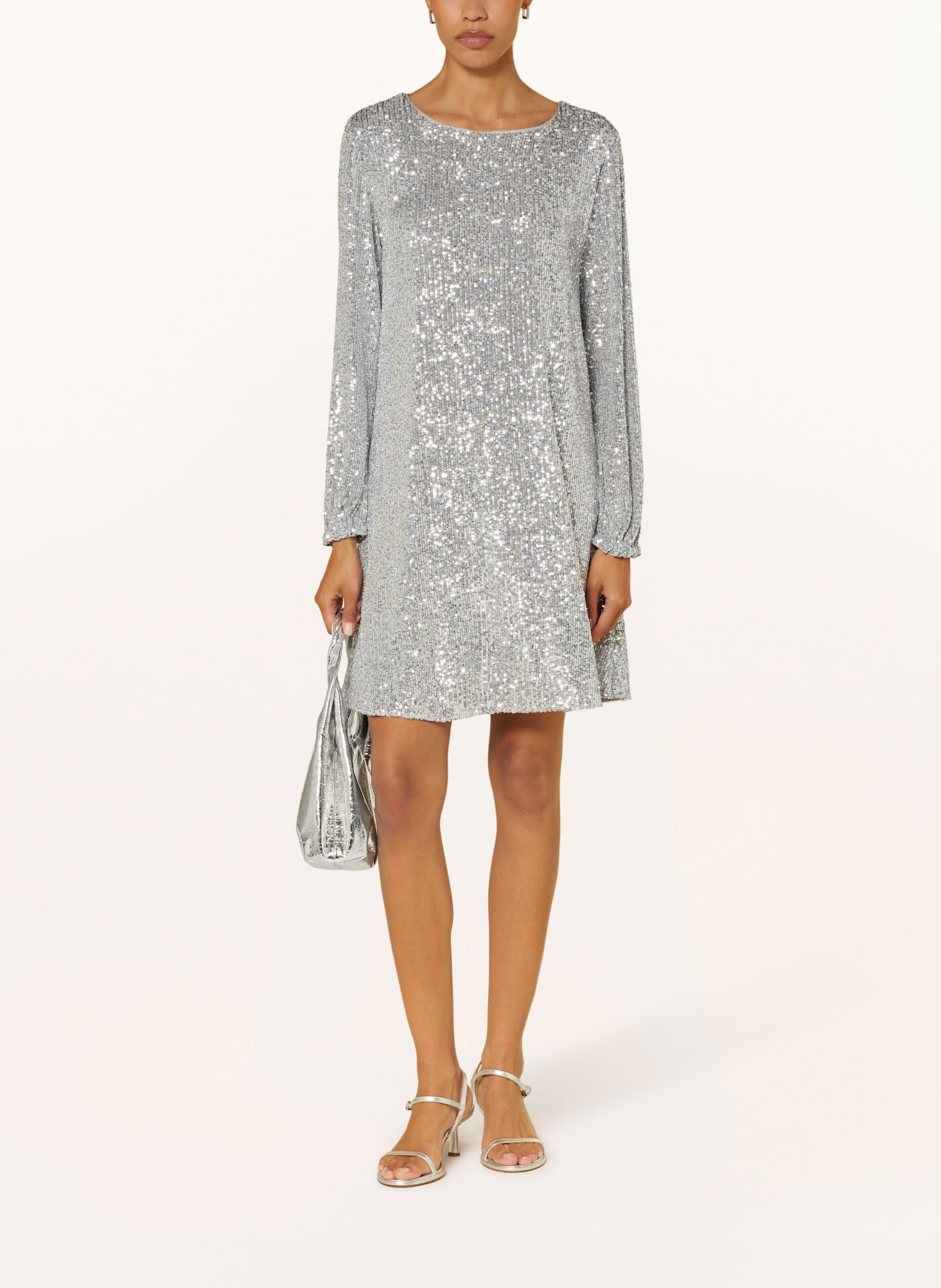 MRS & HUGS Robe de cocktail à paillettes: ARGENT