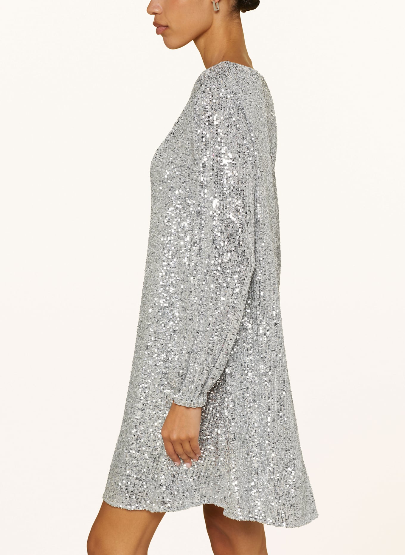 MRS & HUGS Robe de cocktail à paillettes: ARGENT