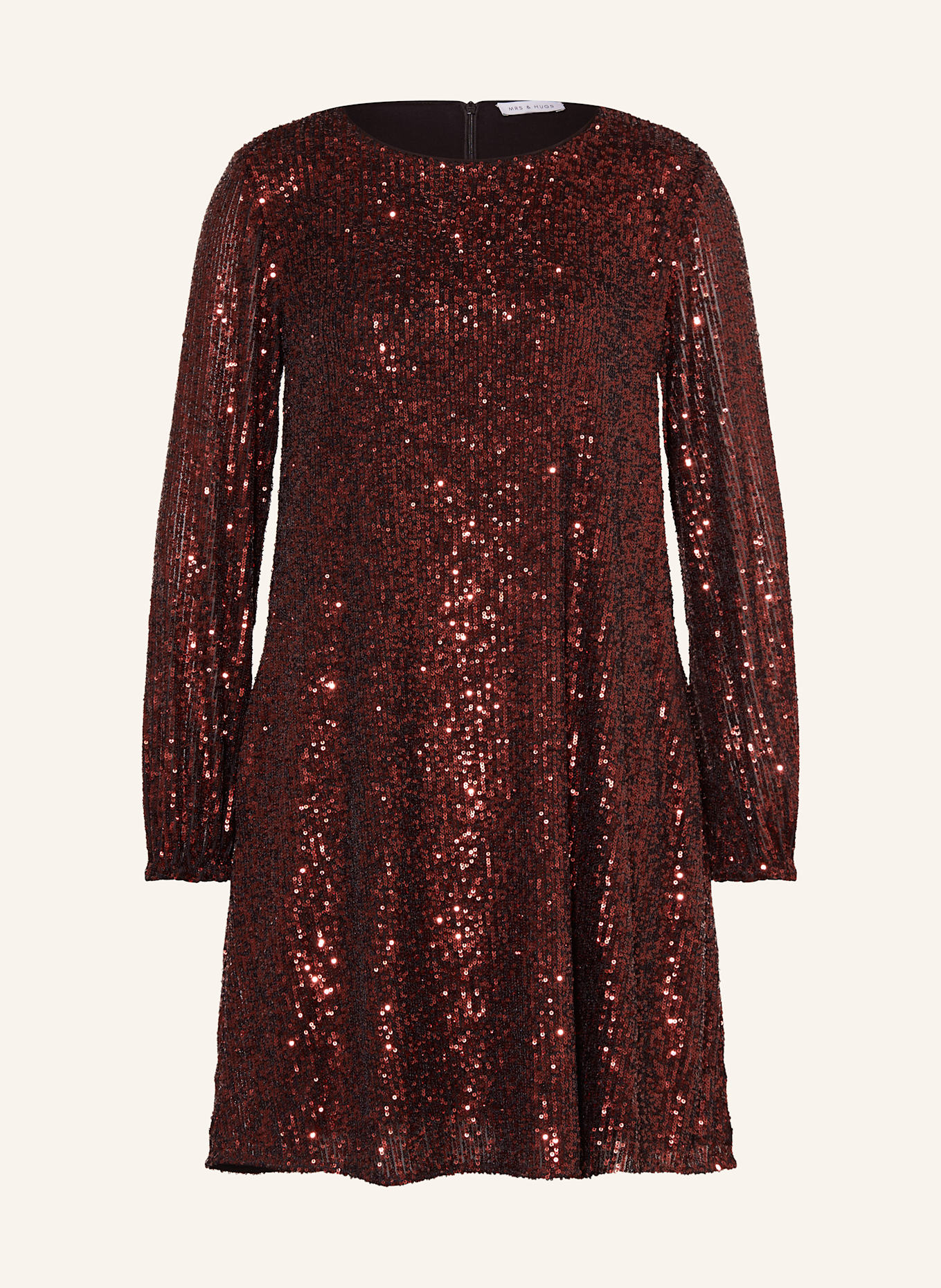 MRS & HUGS Cocktailkleid mit Pailletten: DUNKELROT