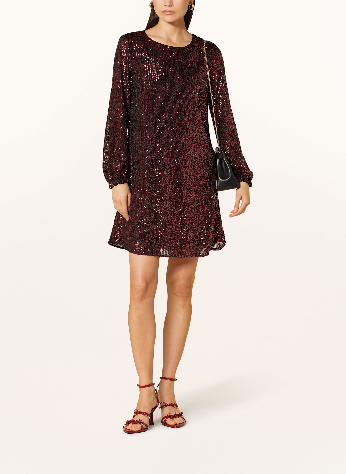MRS & HUGS Cocktailkleid mit Pailletten: DUNKELROT