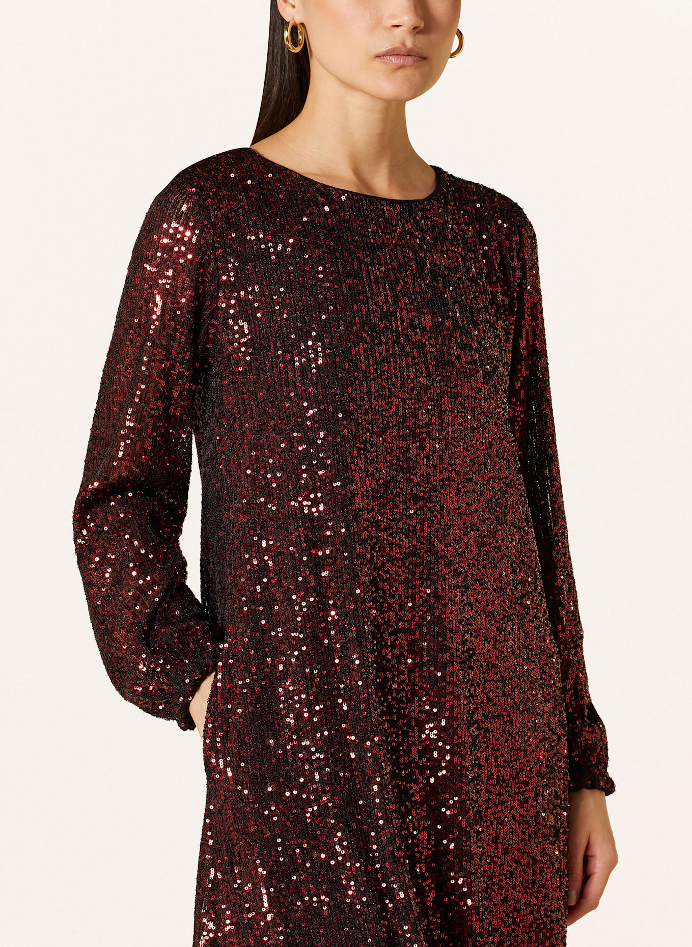 MRS & HUGS Cocktailkleid mit Pailletten: DUNKELROT