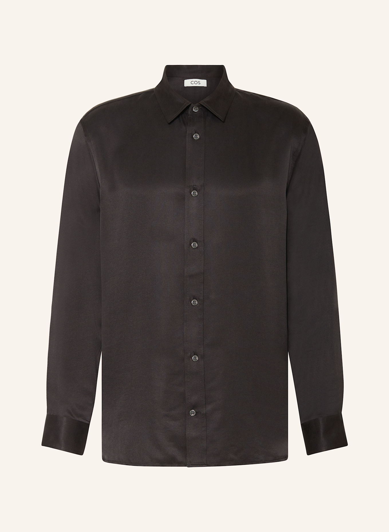 COS Silk shirt relaxed fit in black