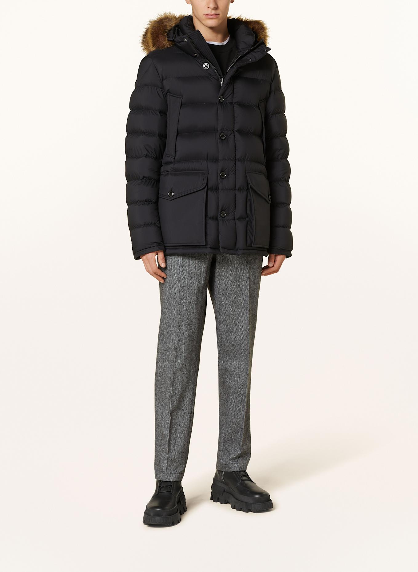 MONCLER CLUNYE down jacket with detachable faux fur