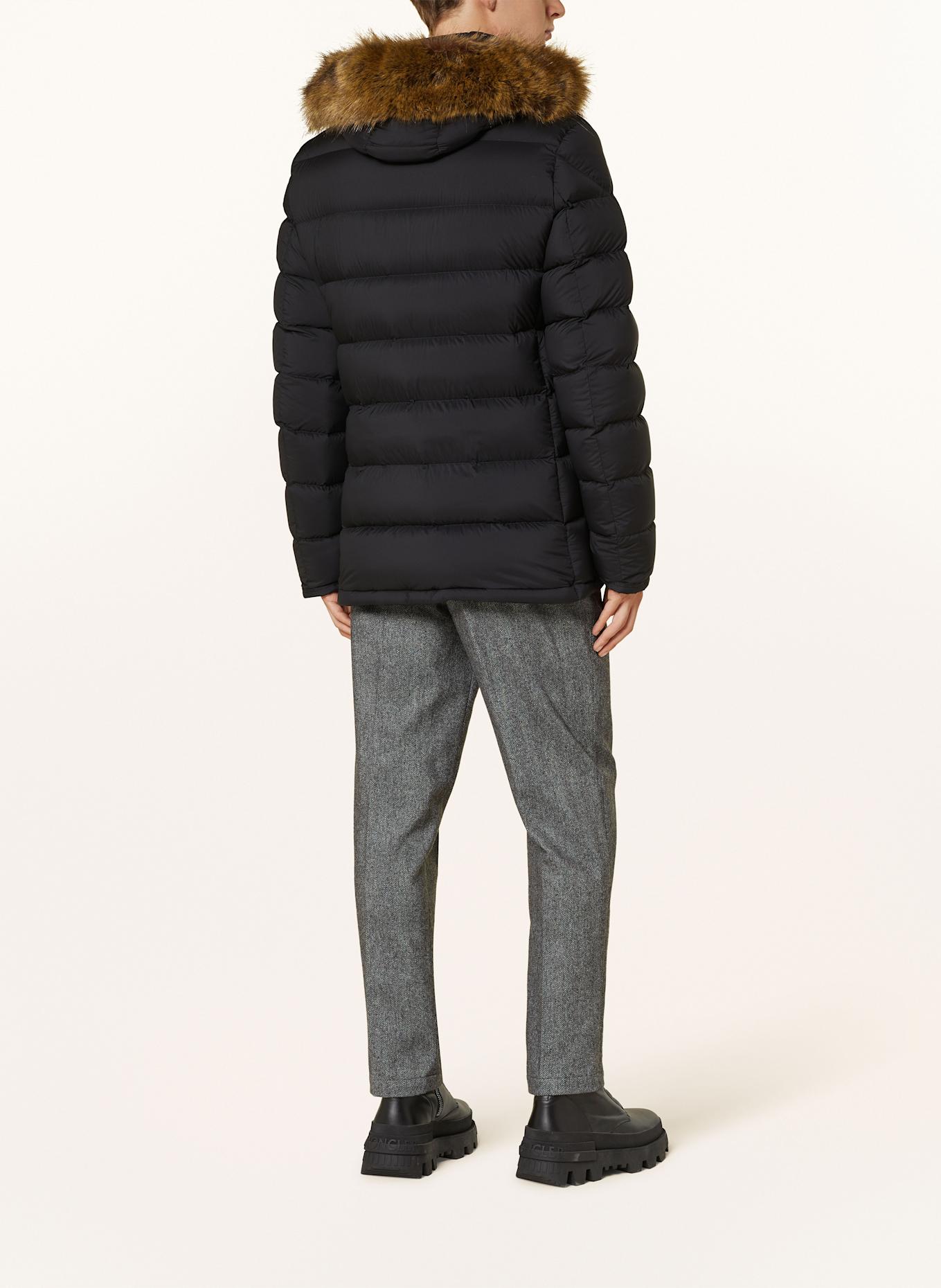 MONCLER CLUNYE down jacket with detachable faux fur