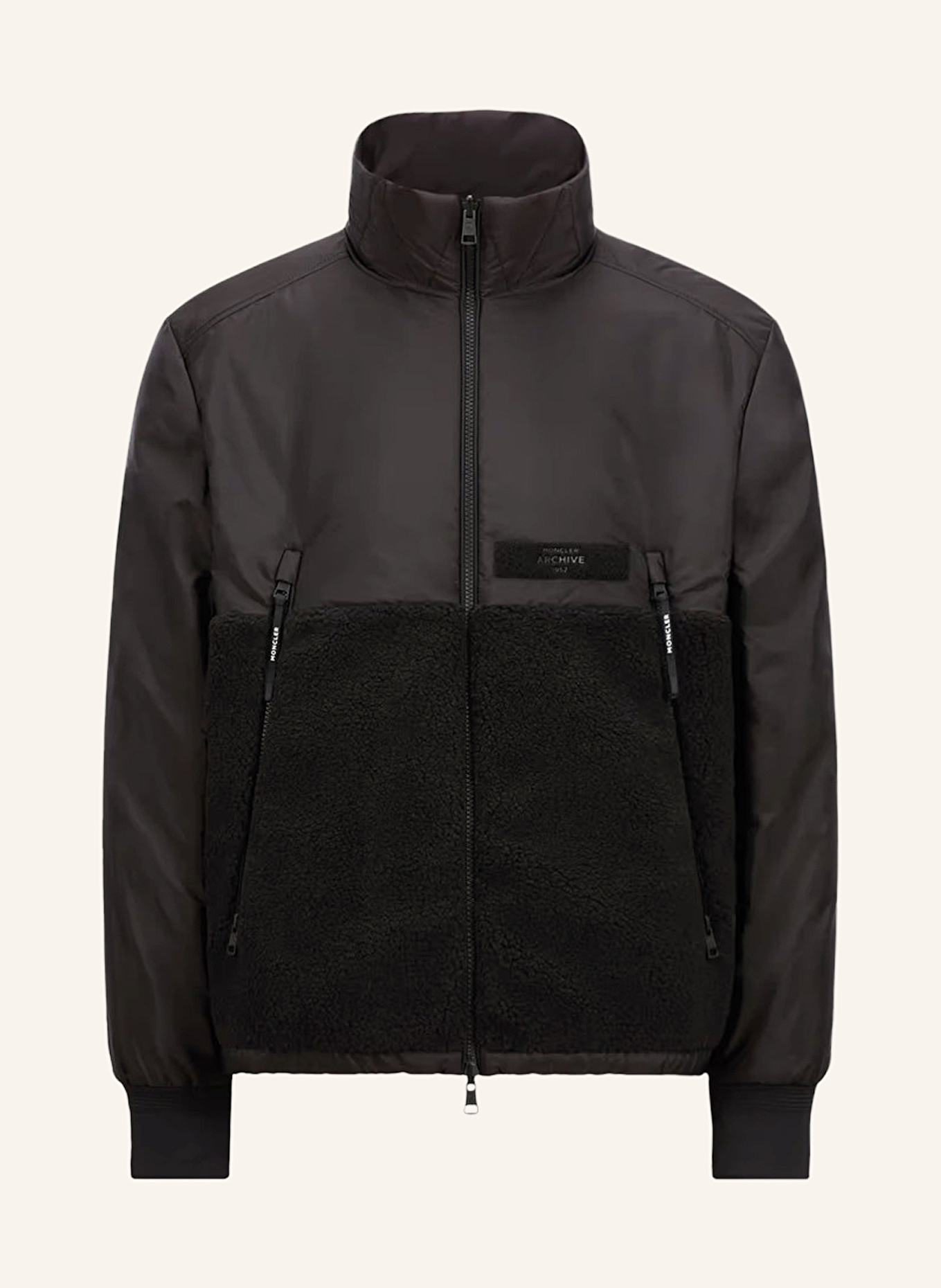 MONCLER Daunenjacke VALLORCH zum Wenden mit Teddyfell: SCHWARZ