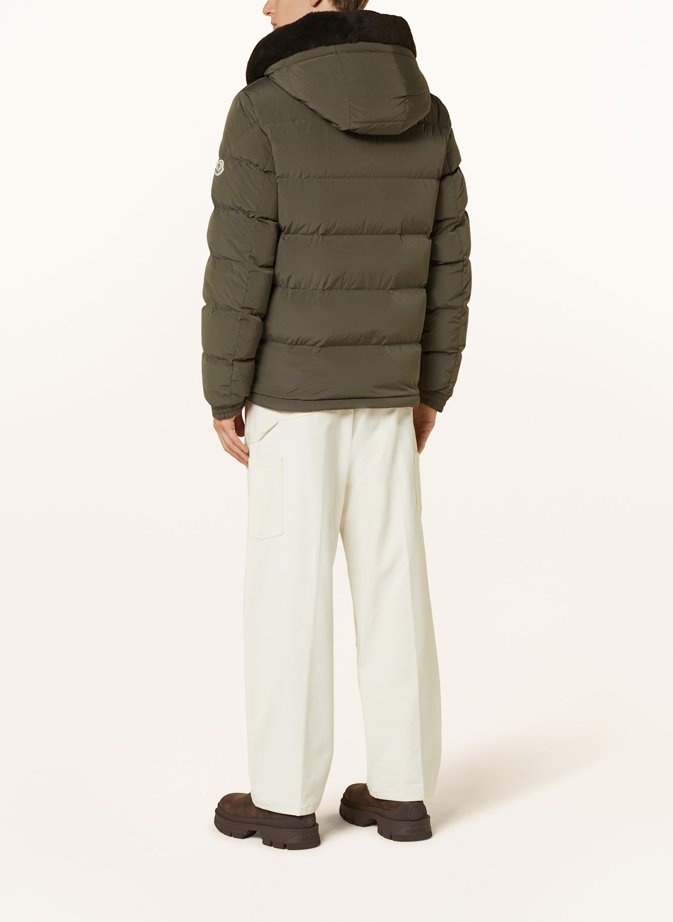 MONCLER Kurtka puchowa MARCELETTES ze sztucznym futrem: OLIWKOWY