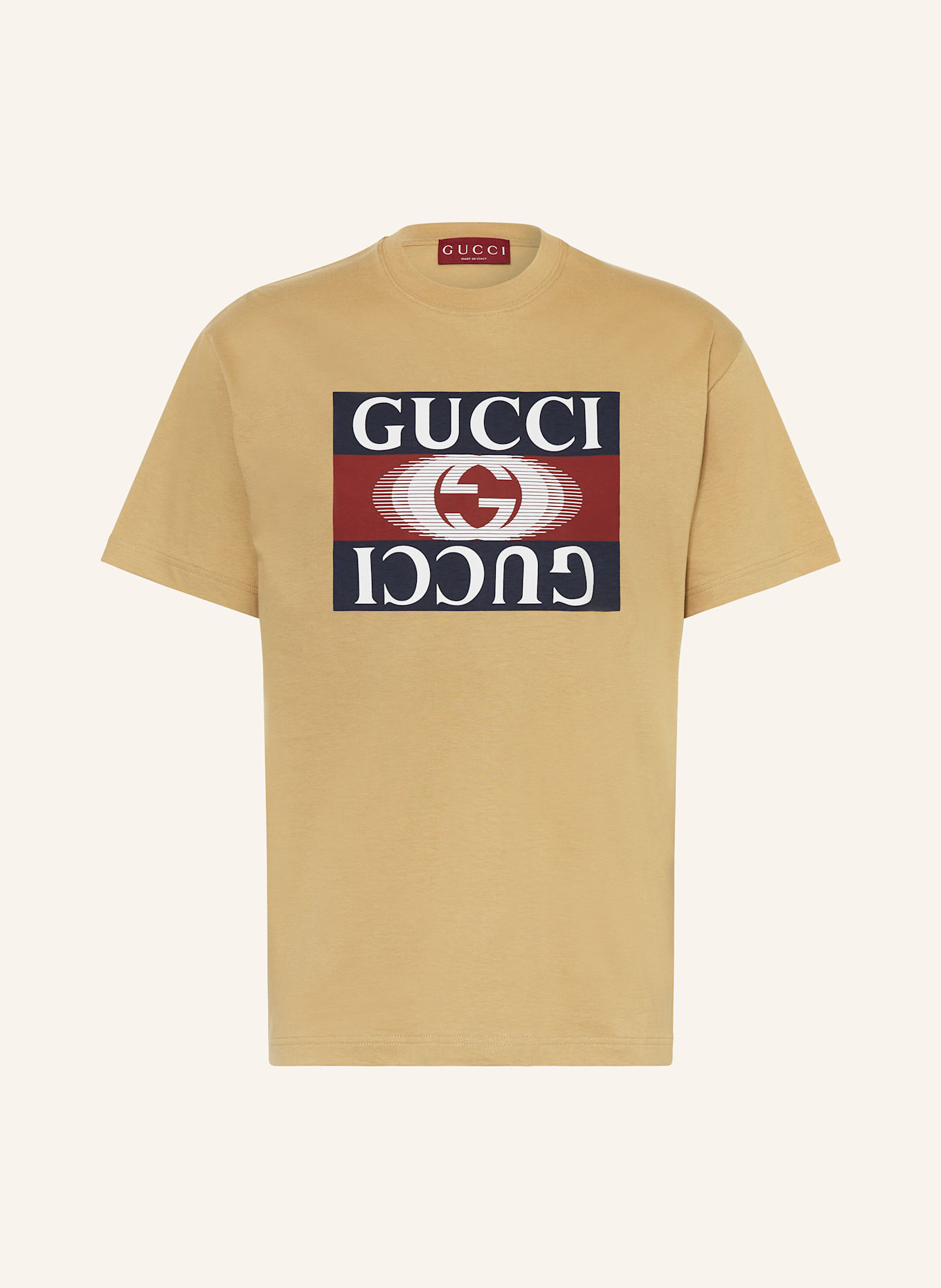 GUCCI T-Shirt: CAMEL/ DUNKELBLAU/ DUNKELROT