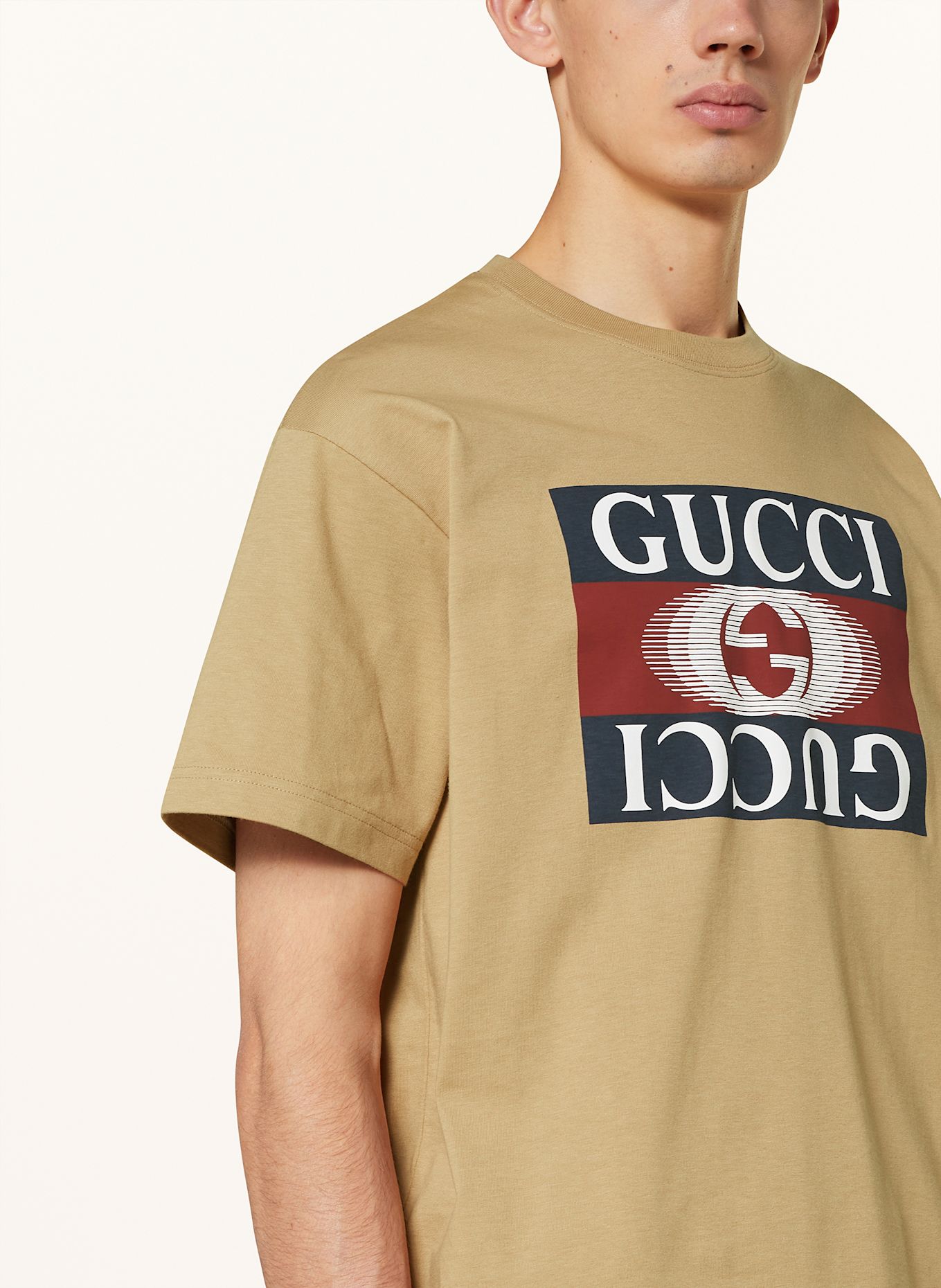 GUCCI T-Shirt: CAMEL/ DUNKELBLAU/ DUNKELROT