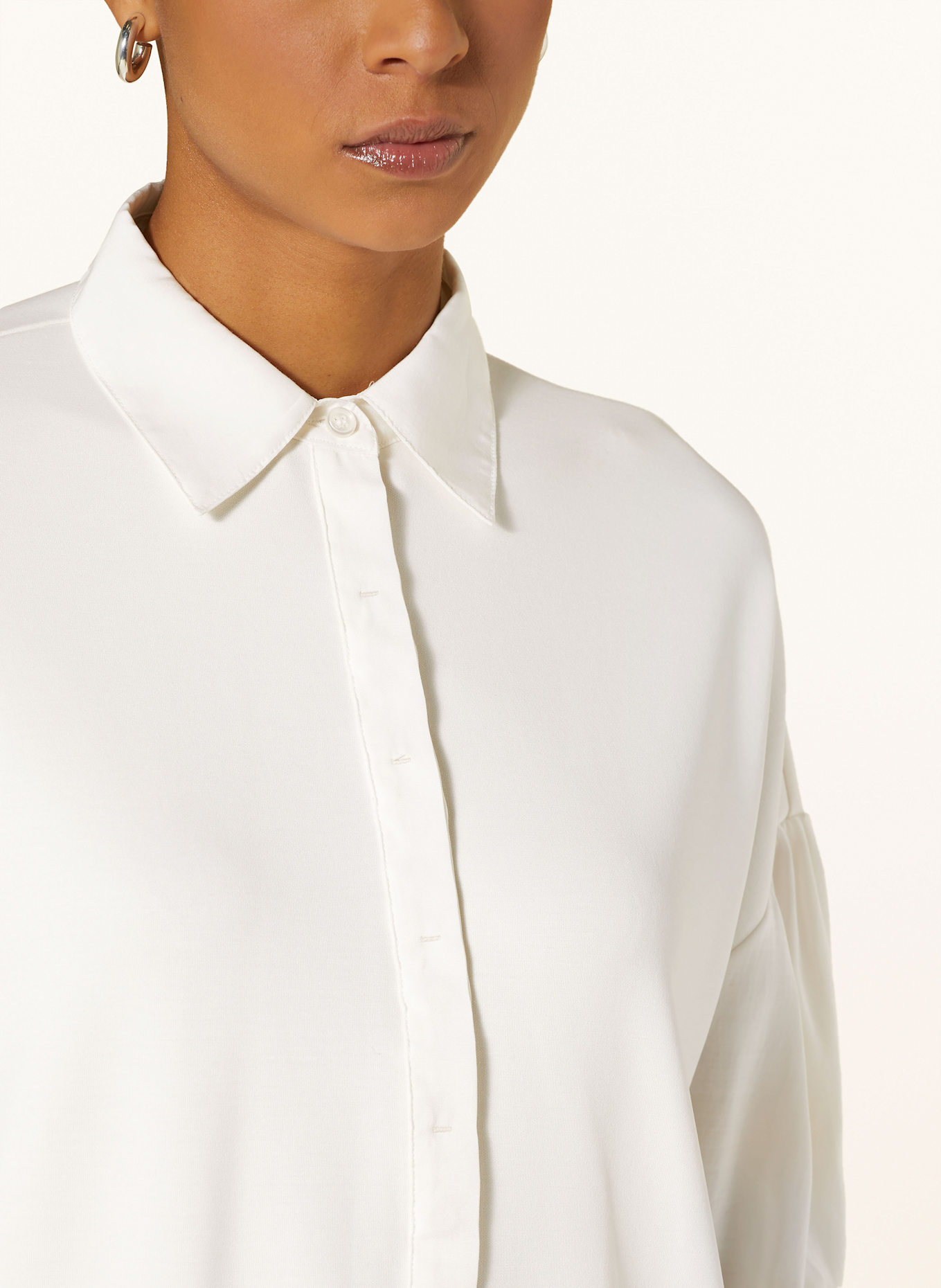 Rich & Royal Shirt blouse in mixed materials with 3/4 sleeves: ECRU