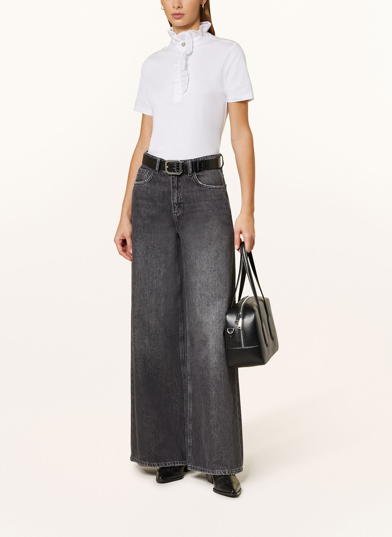 Rich & Royal T-Shirt im Materialmix: WEISS