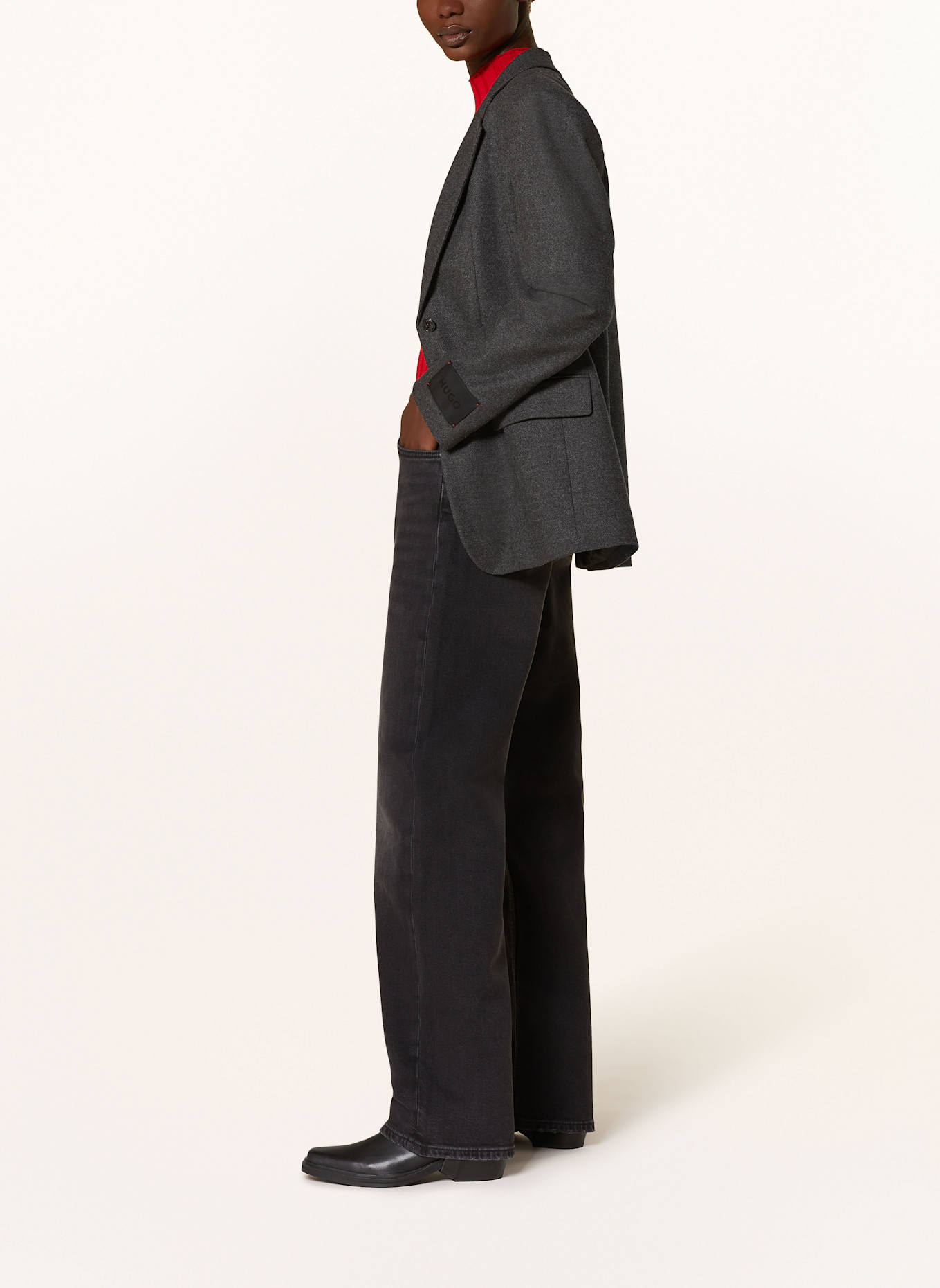 HUGO Straight jeans, Color: BLACK (Image 4)