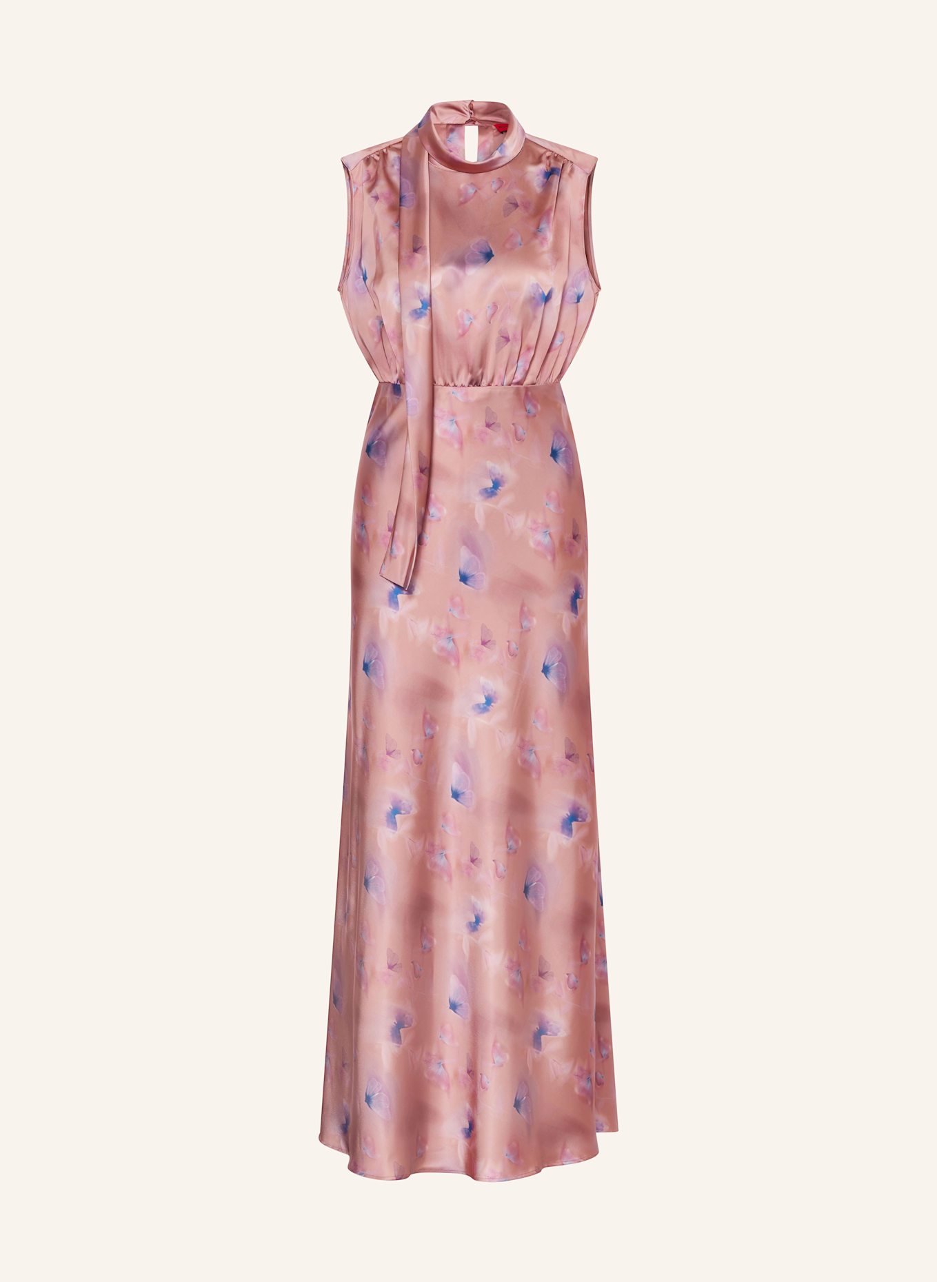 HUGO Sukienka satynowa KARILE: JASNOCZERWONY / NIEBIESKI / LILA