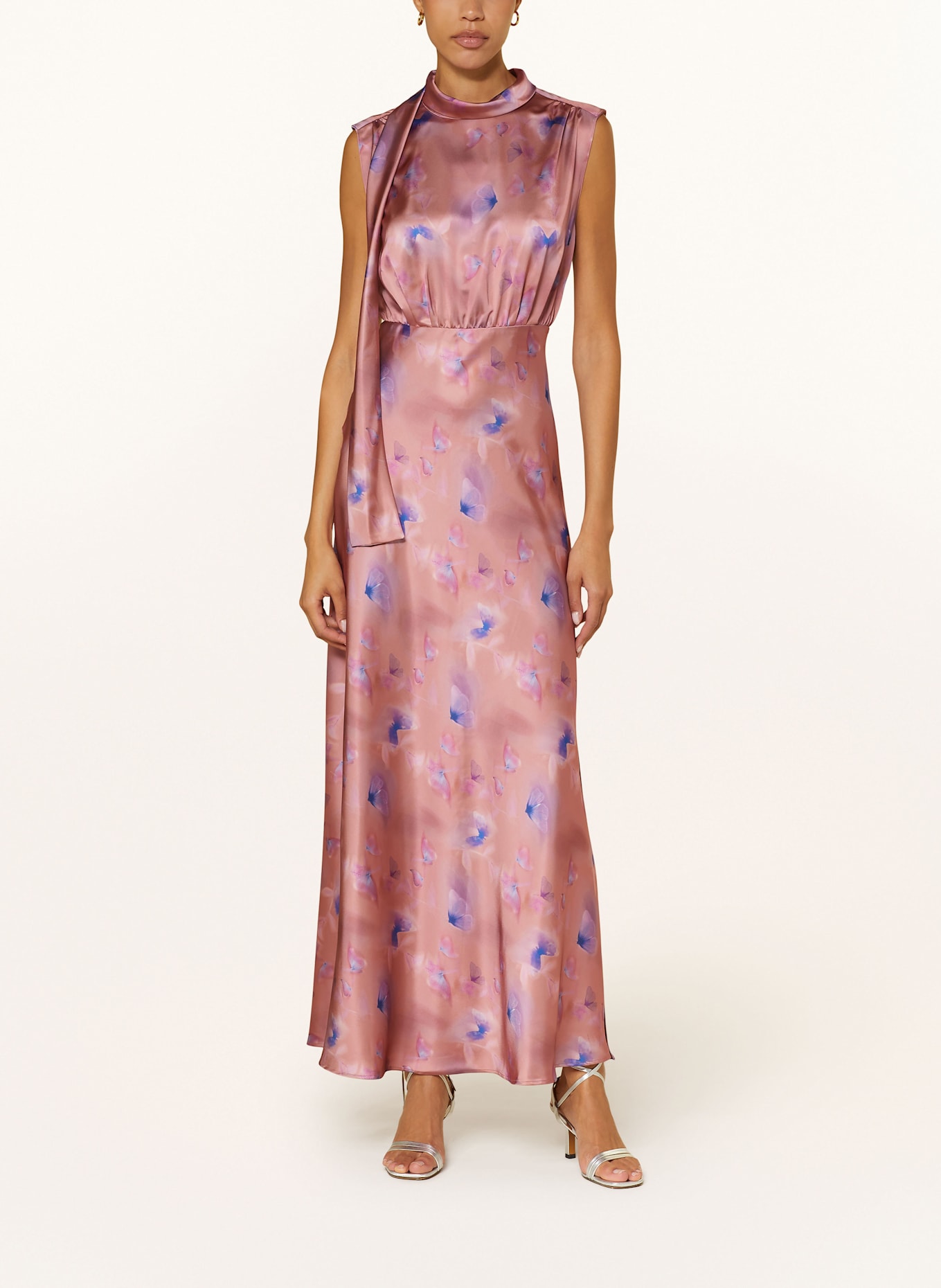 HUGO Sukienka satynowa KARILE: JASNOCZERWONY / NIEBIESKI / LILA