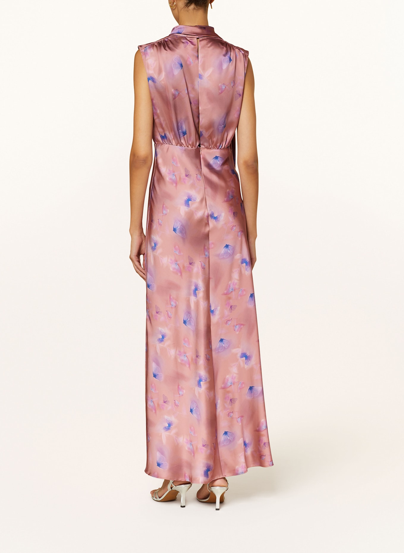 HUGO Sukienka satynowa KARILE: JASNOCZERWONY / NIEBIESKI / LILA