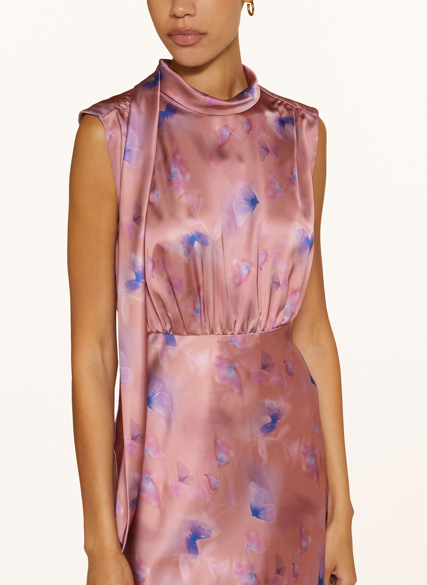 HUGO Sukienka satynowa KARILE: JASNOCZERWONY / NIEBIESKI / LILA