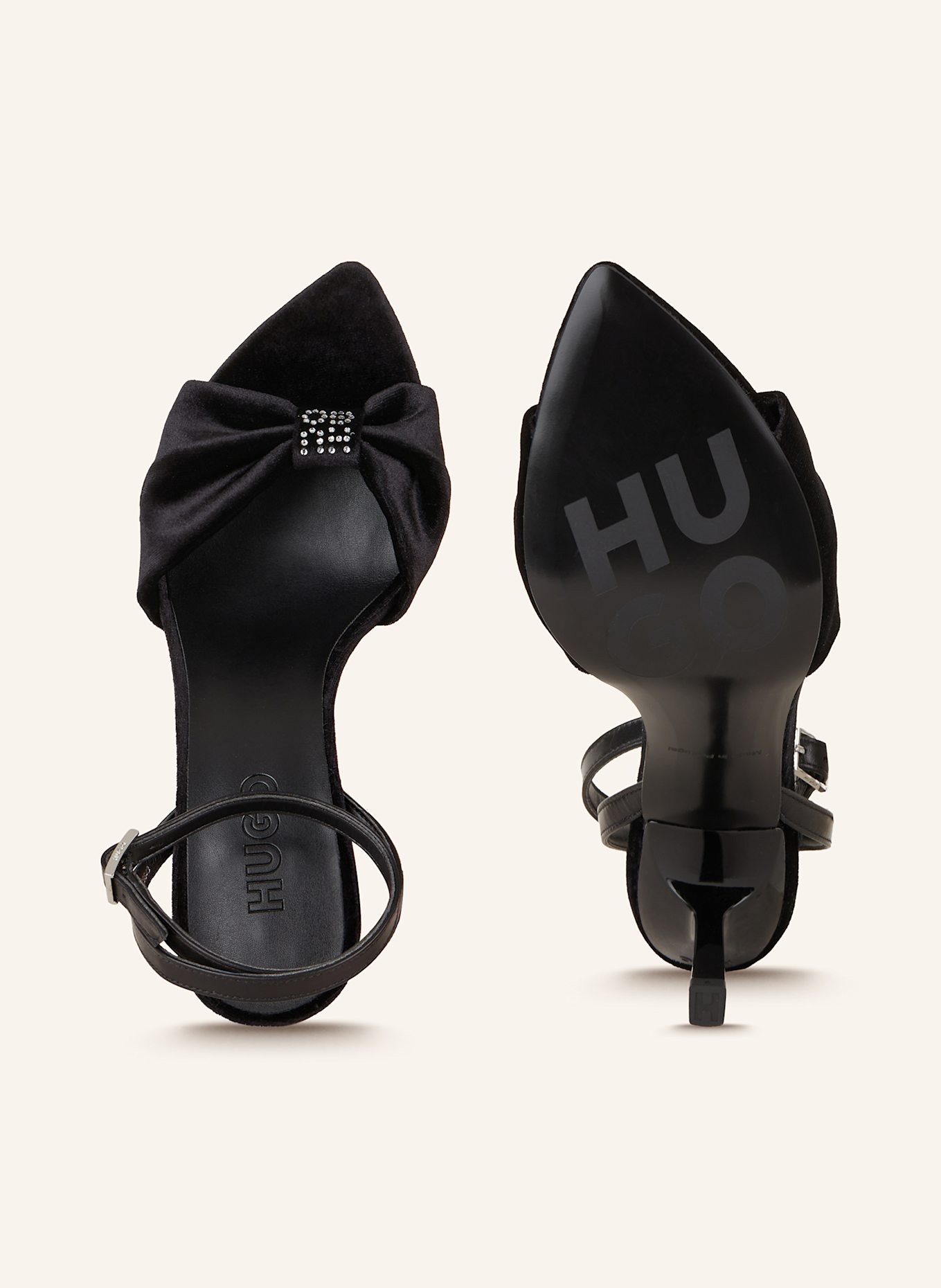 HUGO Sandals KATNISS with decorative gems: BLACK