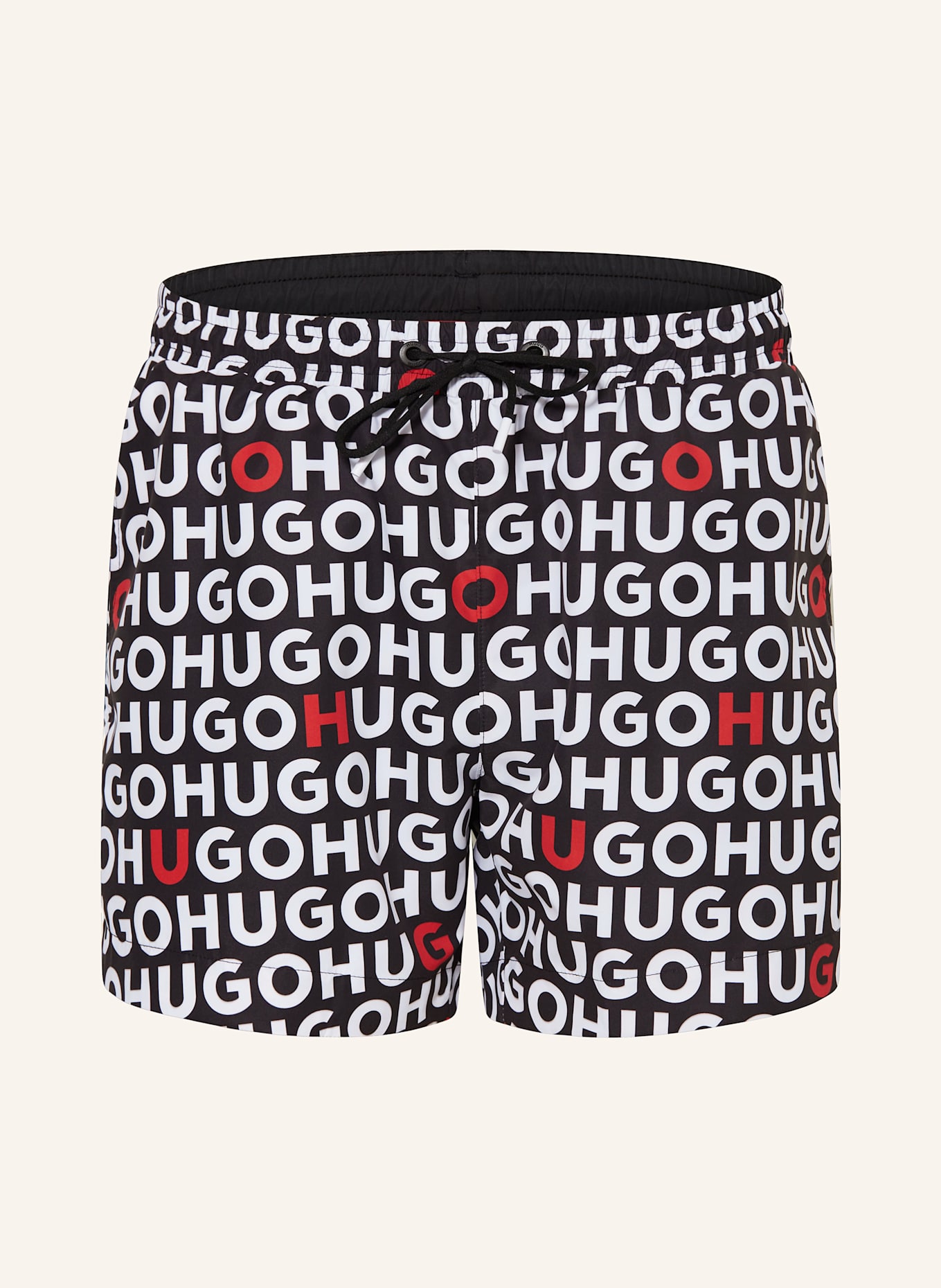 HUGO Badeshorts TORTUGA: SCHWARZ / WEISS / ROT