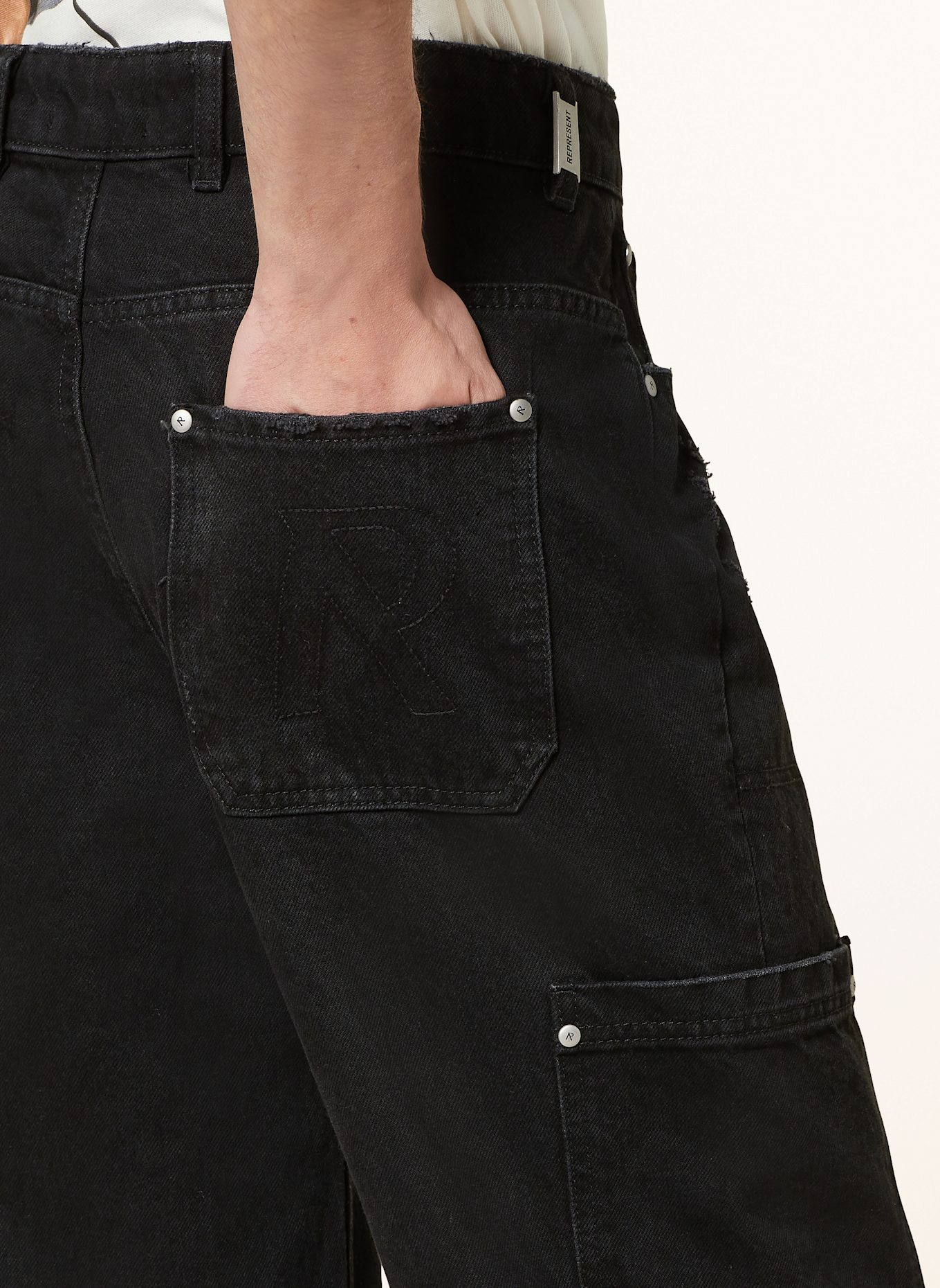 REPRESENT Cargojeans Regular Fit, Farbe: BLACK (Bild 6)