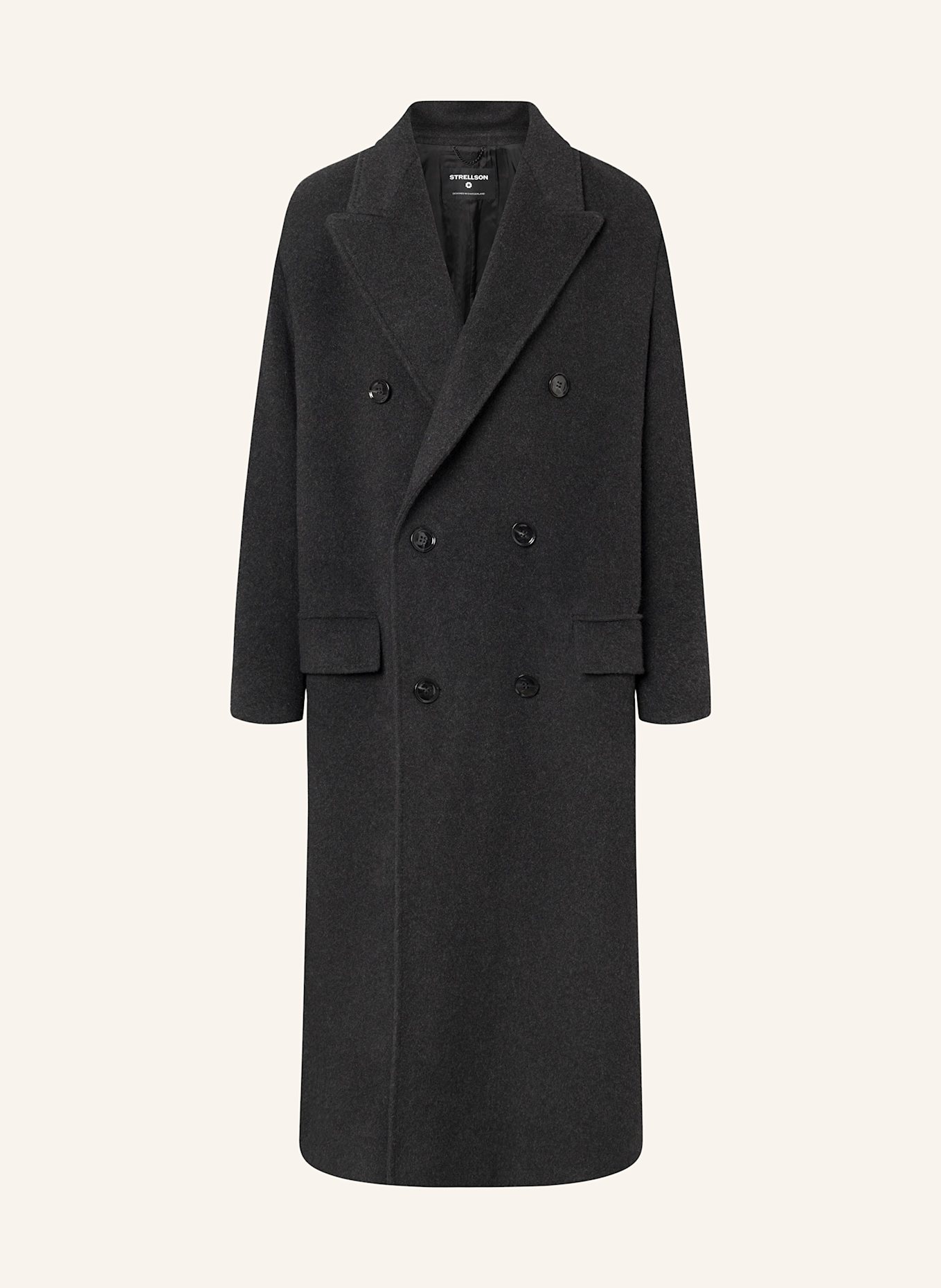 STRELLSON LANED wool coat in dark gray