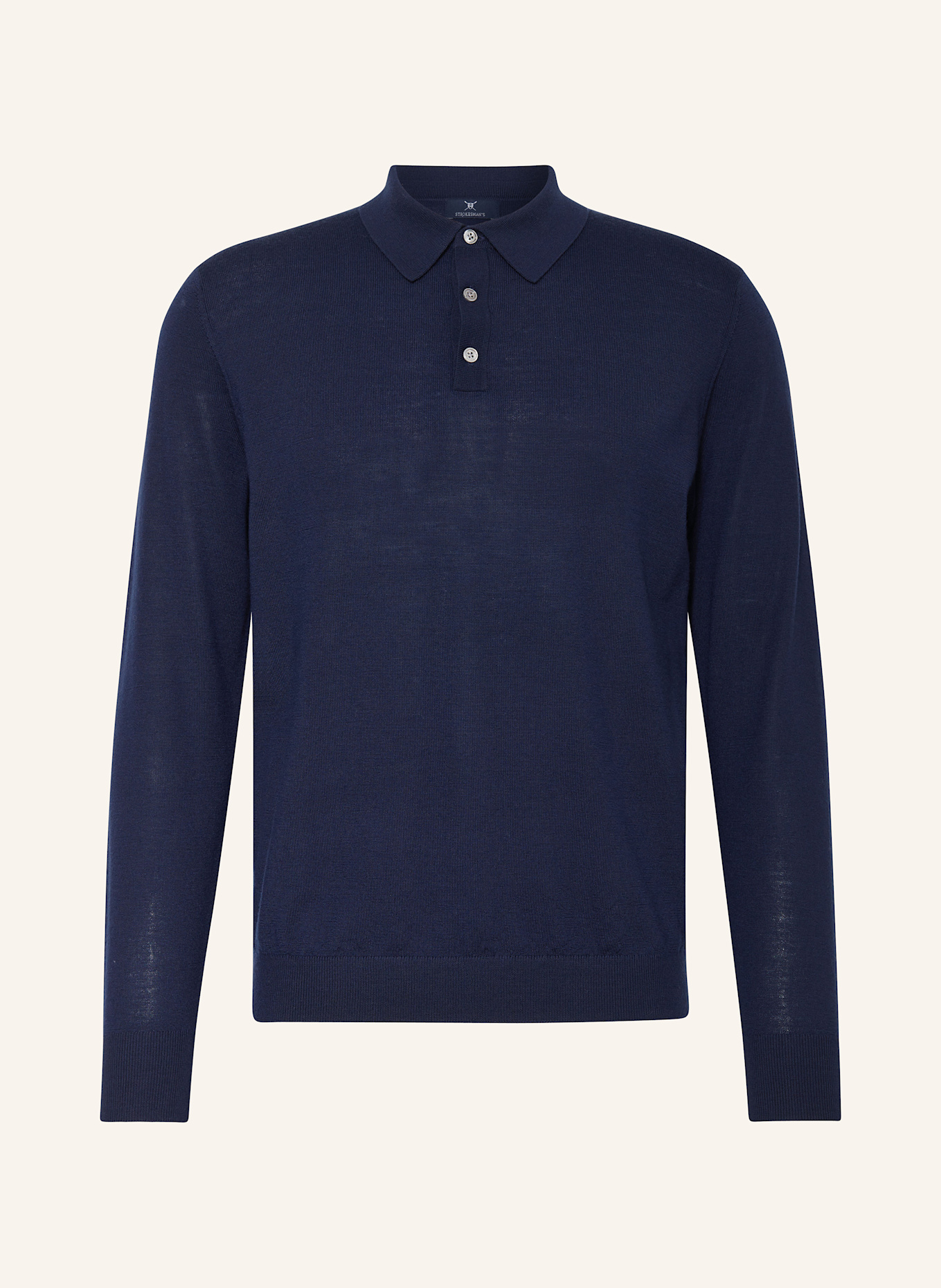 STROKESMAN'S Knitted polo shirt: DARK BLUE