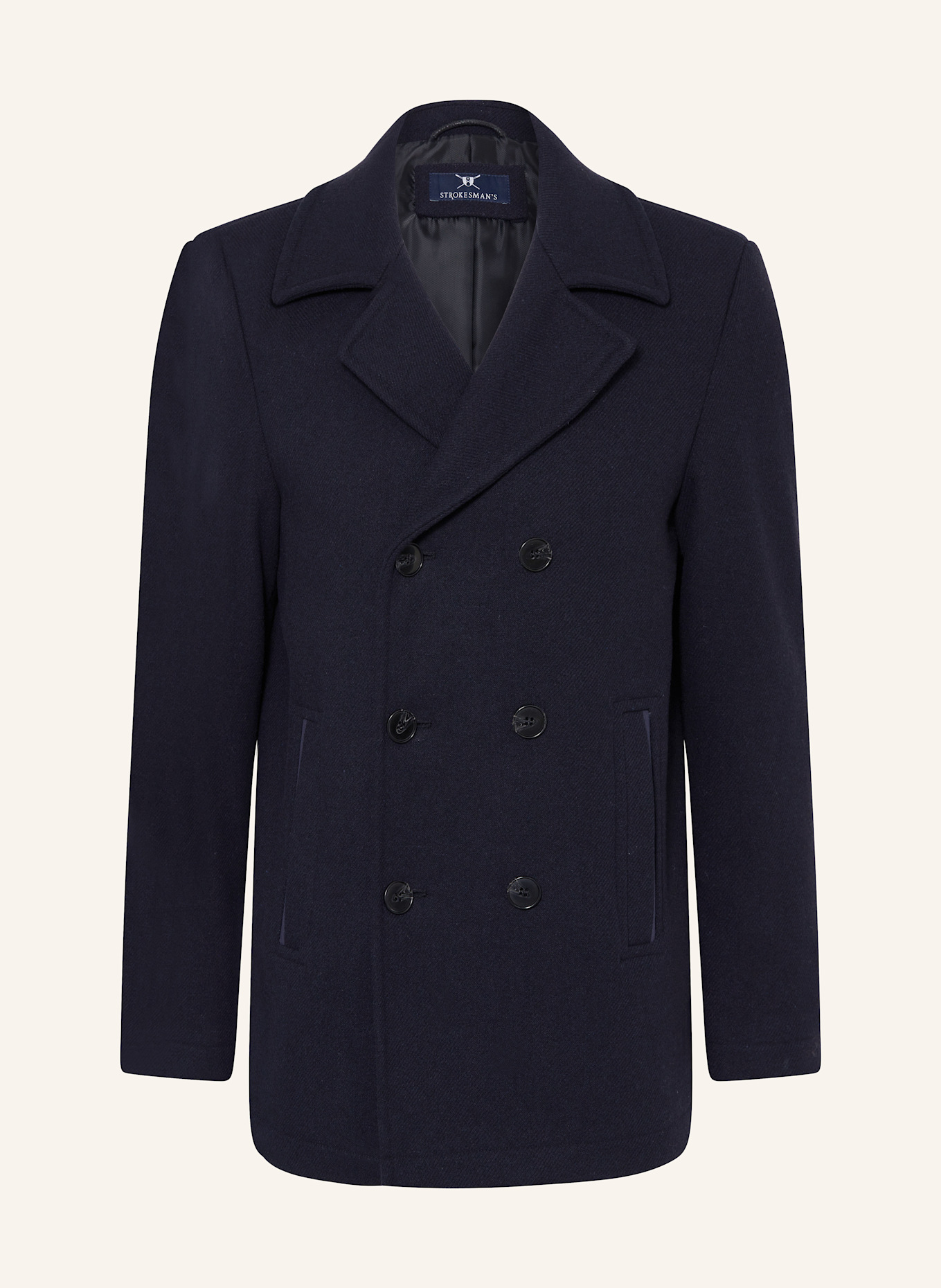 STROKESMAN'S Pea coat: DARK BLUE