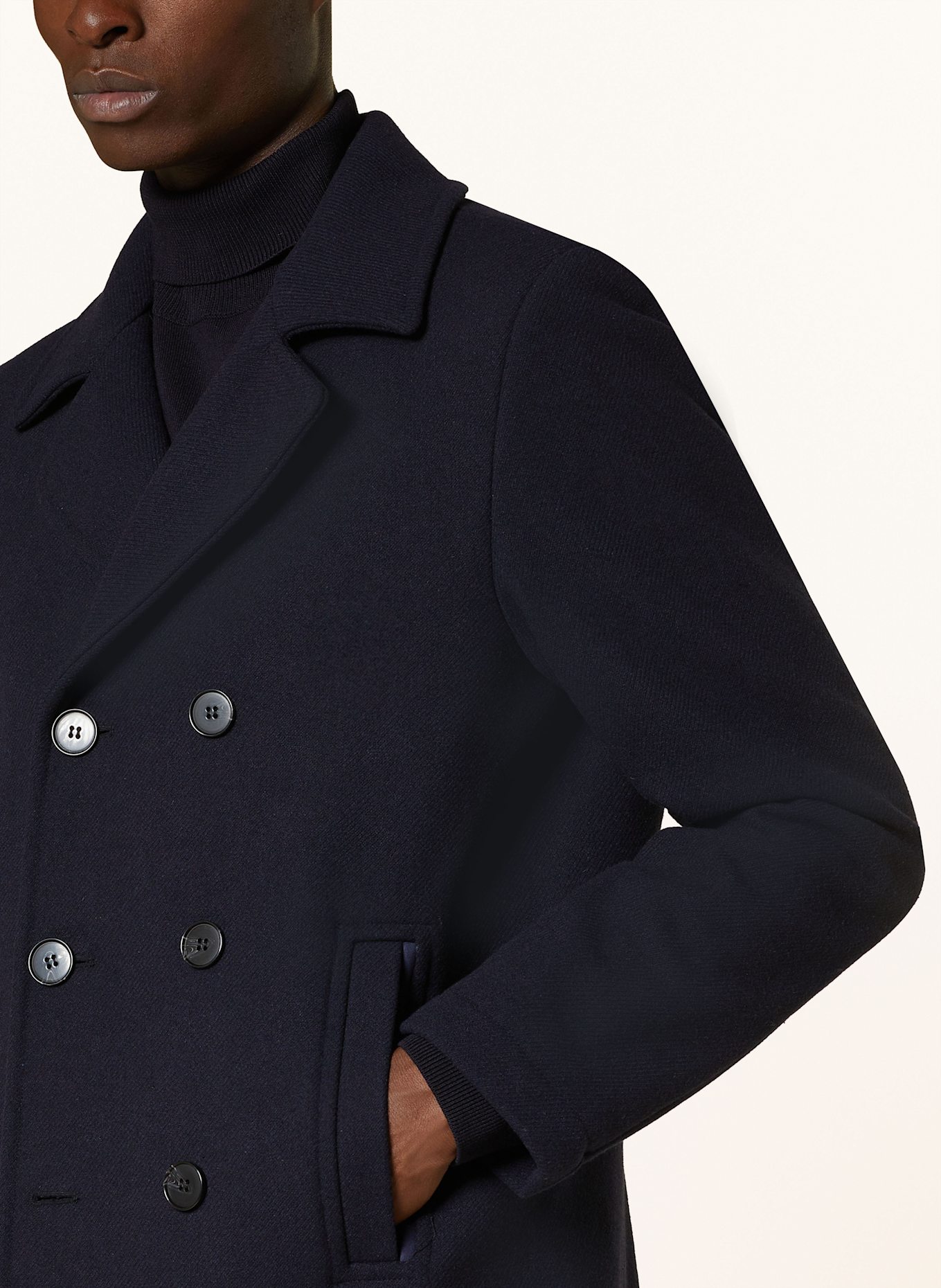 STROKESMAN'S Pea coat: DARK BLUE