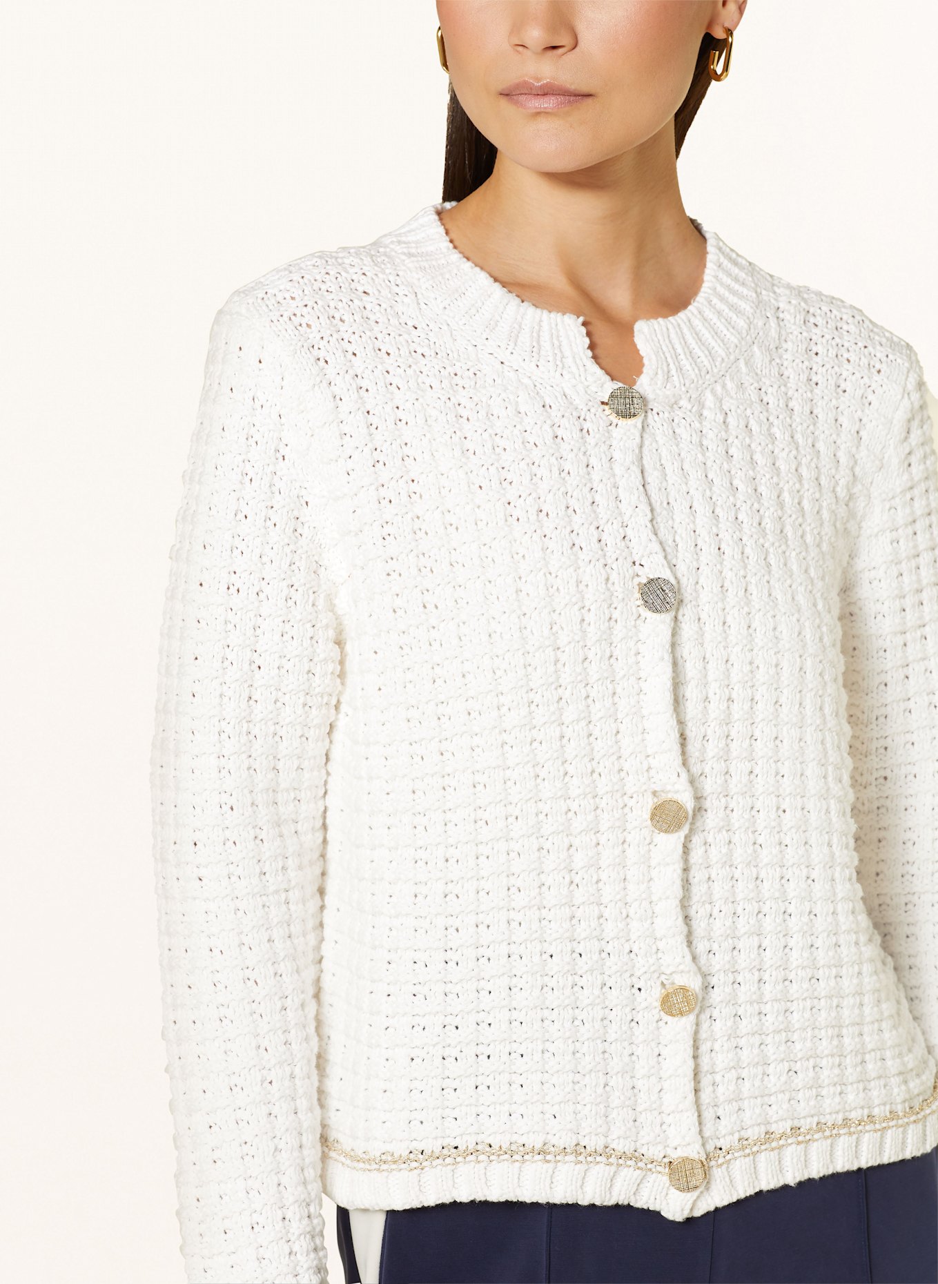 Rich & Royal Cardigan with glitter thread: WHITE