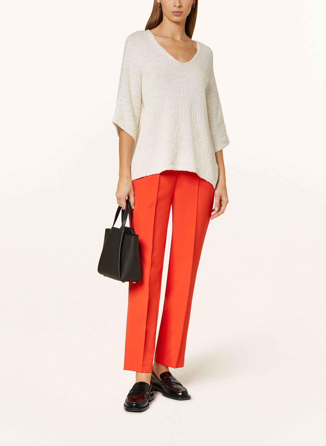 Rich & Royal Pullover mit Leinen und 3/4-Arm: ECRU