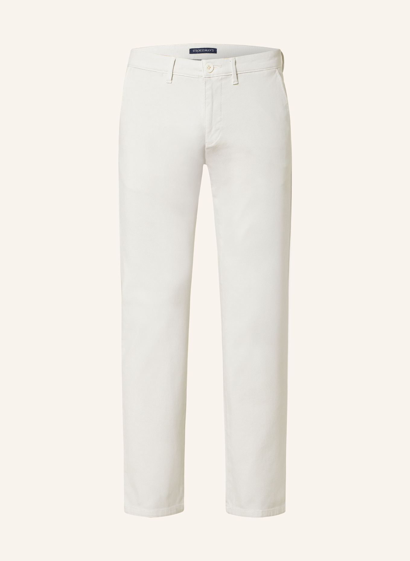 STROKESMAN'S Piqué chino slim fit: LIGHT GRAY
