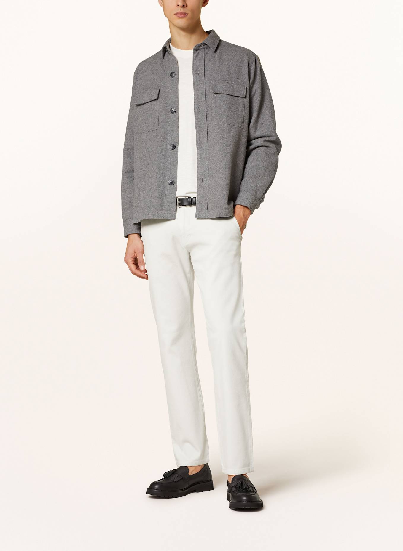 STROKESMAN'S Piqué chino slim fit: LIGHT GRAY
