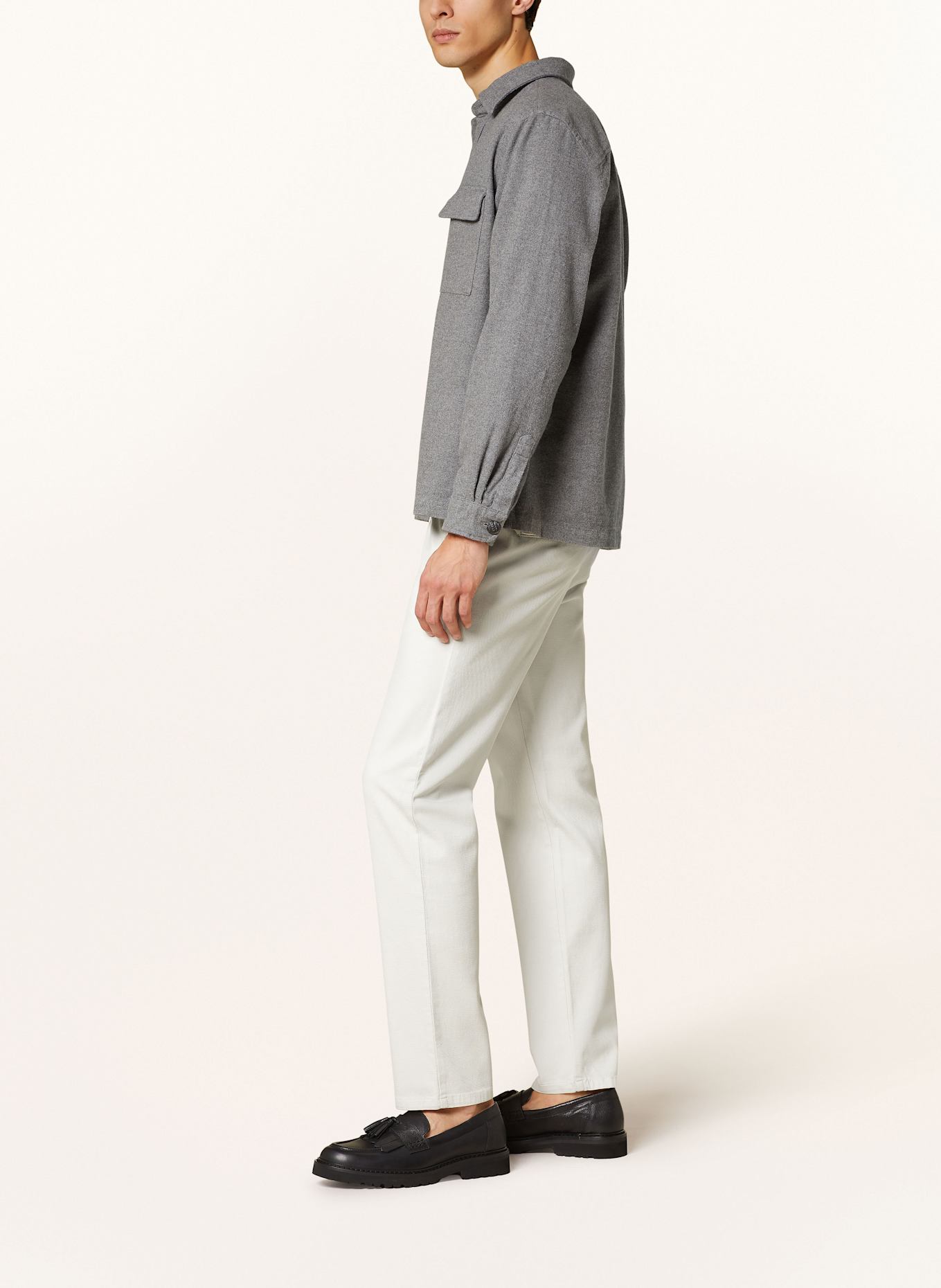 STROKESMAN'S Piqué chino slim fit: LIGHT GRAY