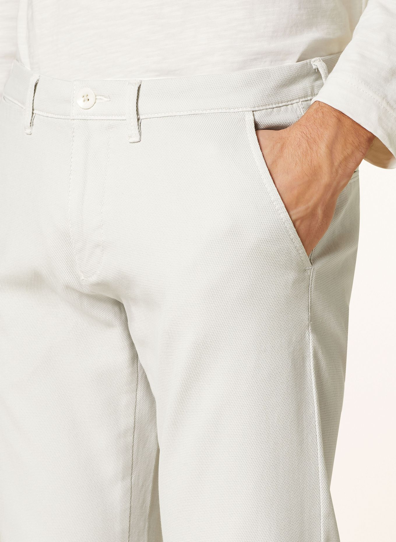 STROKESMAN'S Piqué chino slim fit: LIGHT GRAY