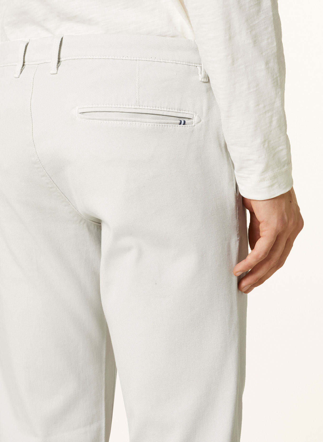 STROKESMAN'S Piqué chino slim fit: LIGHT GRAY