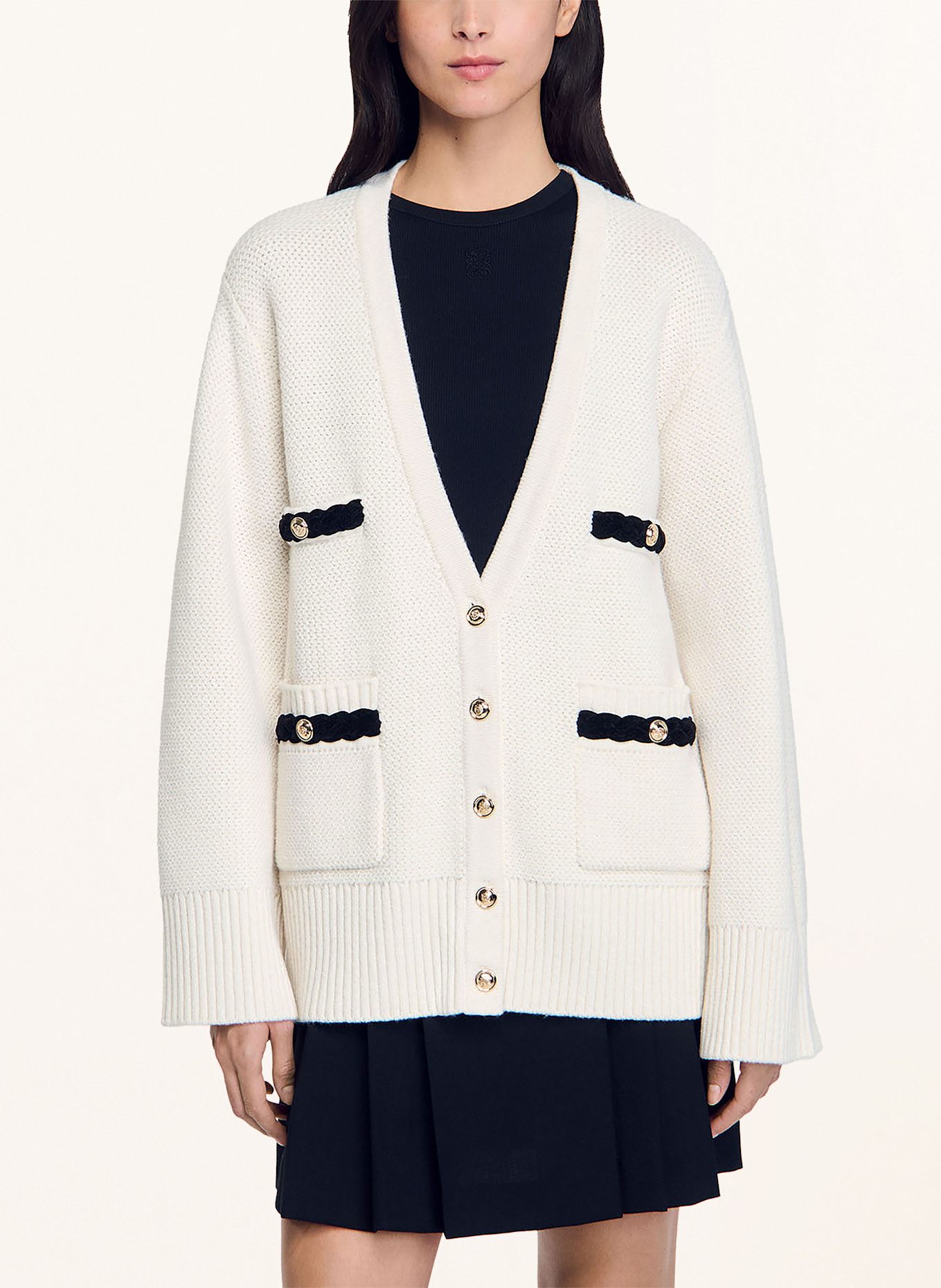 Sandro tweed cardigan top