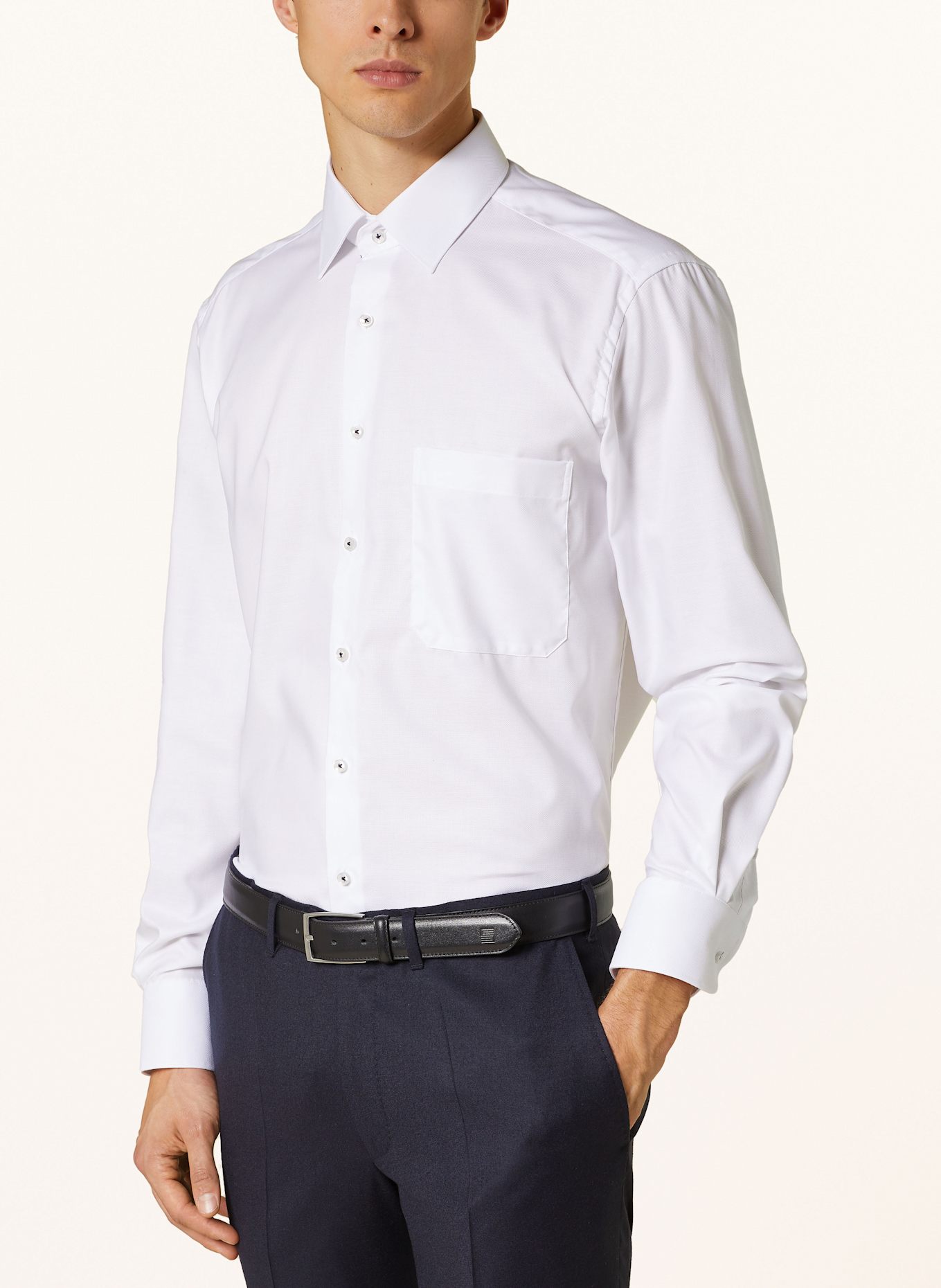 ETERNA Piqué shirt comfort fit: WHITE