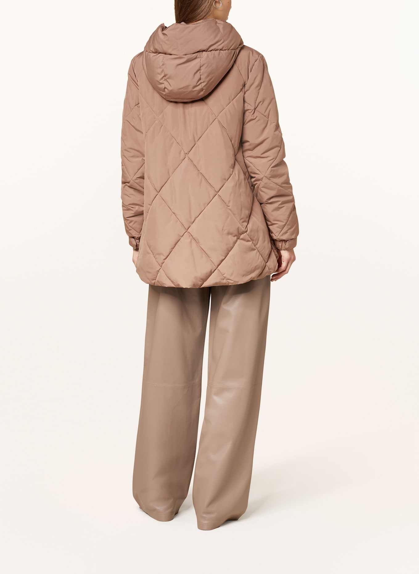 REISS THEA quilted jacket in brown
