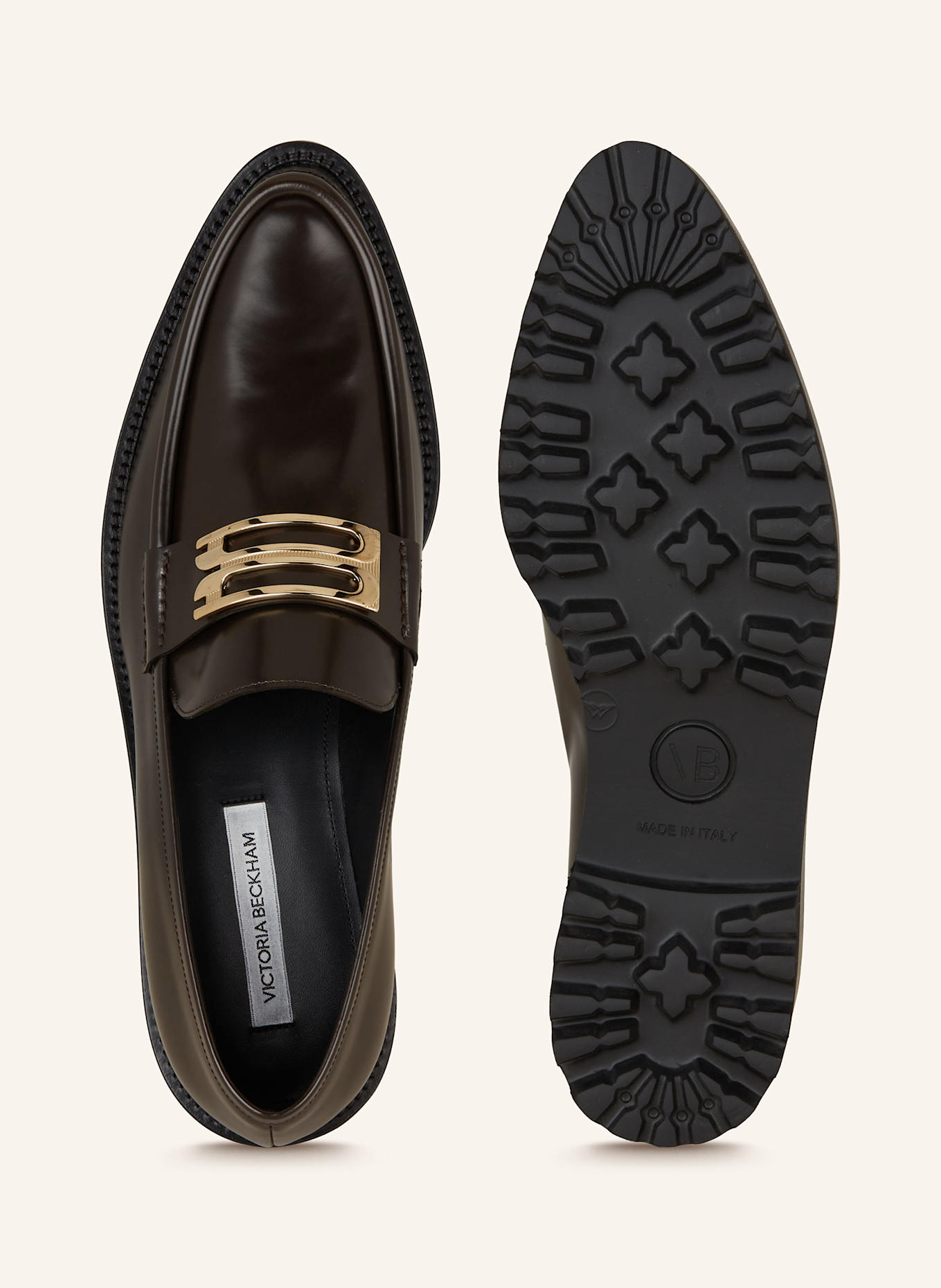 VICTORIA BECKHAM Mocassins à plateau: MARRON FONCÉ