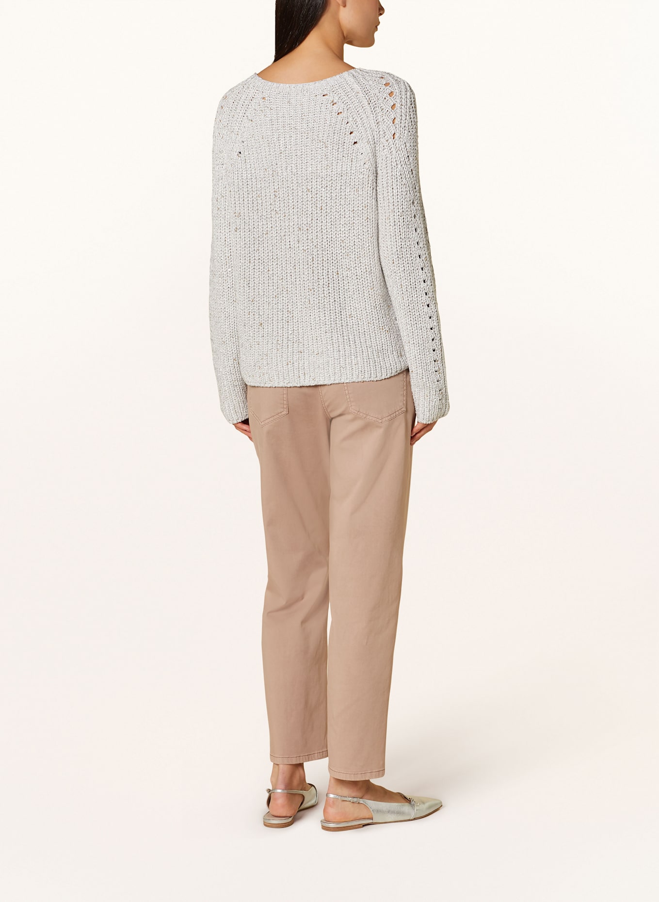 LUISA CERANO Pullover mit Glitzergarn und Pailletten: HELLGRAU