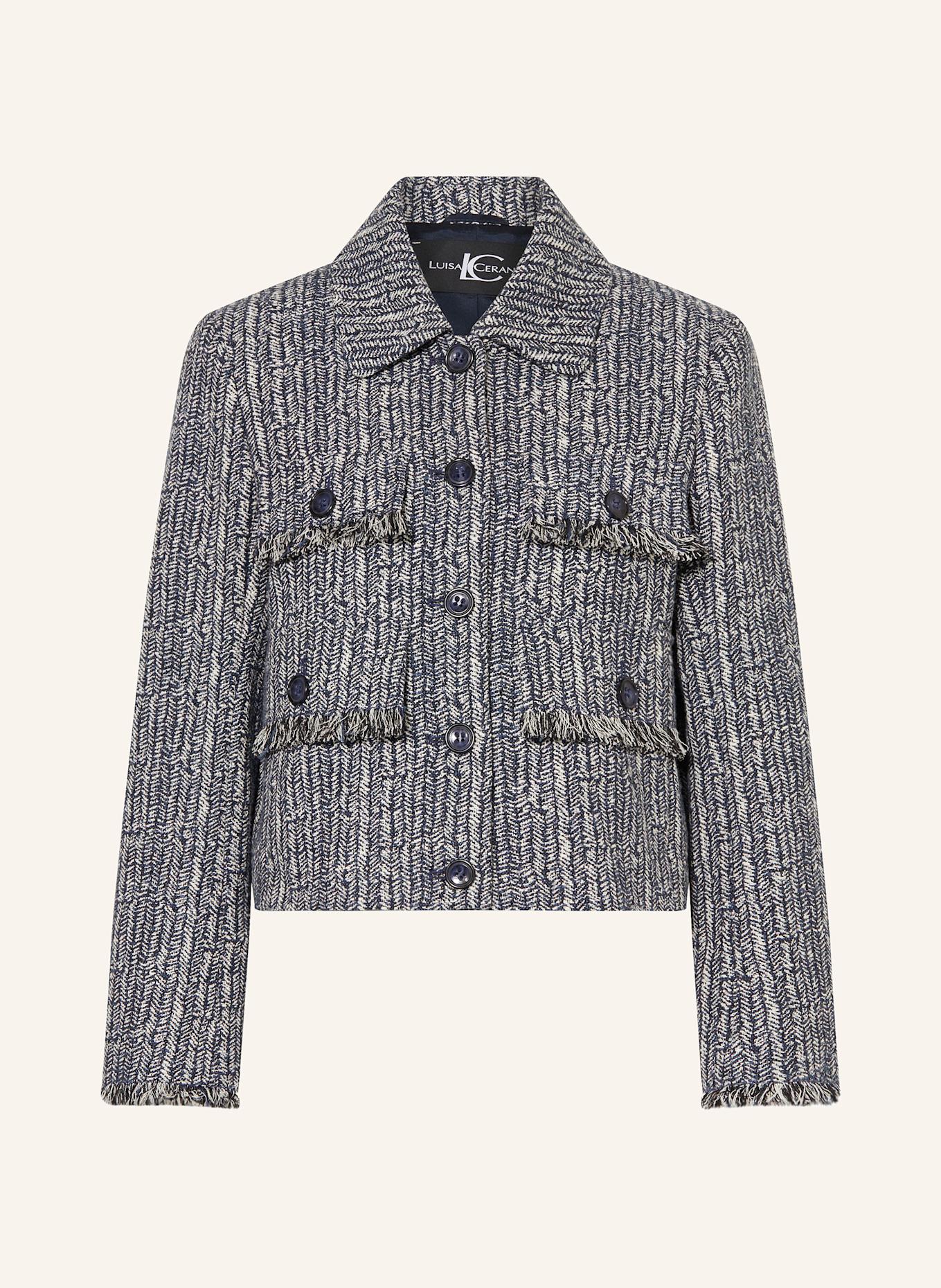 LUISA CERANO Kastenjacke aus Tweed: DUNKELBLAU/ WEISS