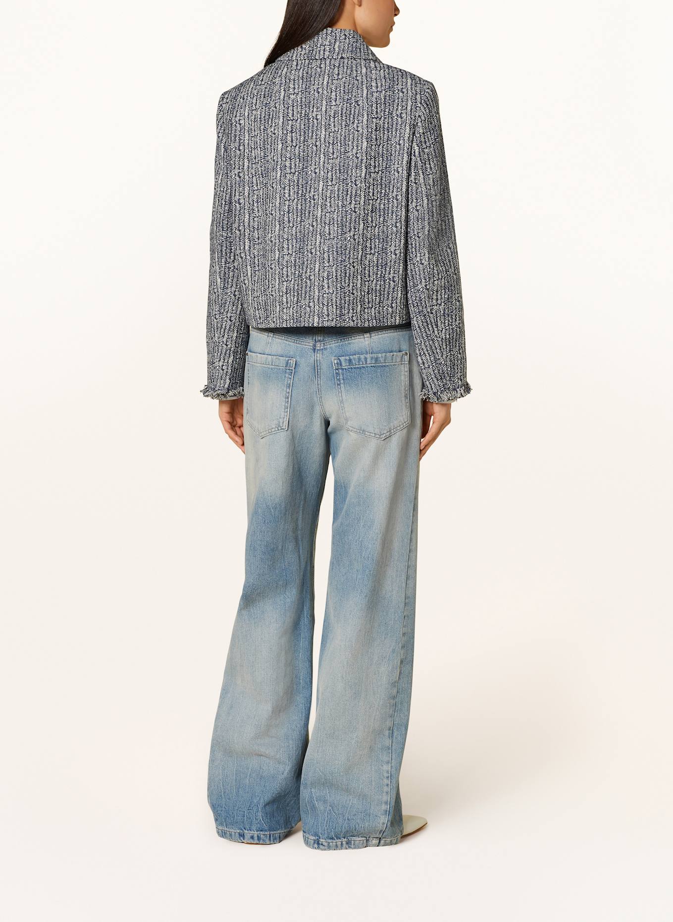 LUISA CERANO Kastenjacke aus Tweed: DUNKELBLAU/ WEISS